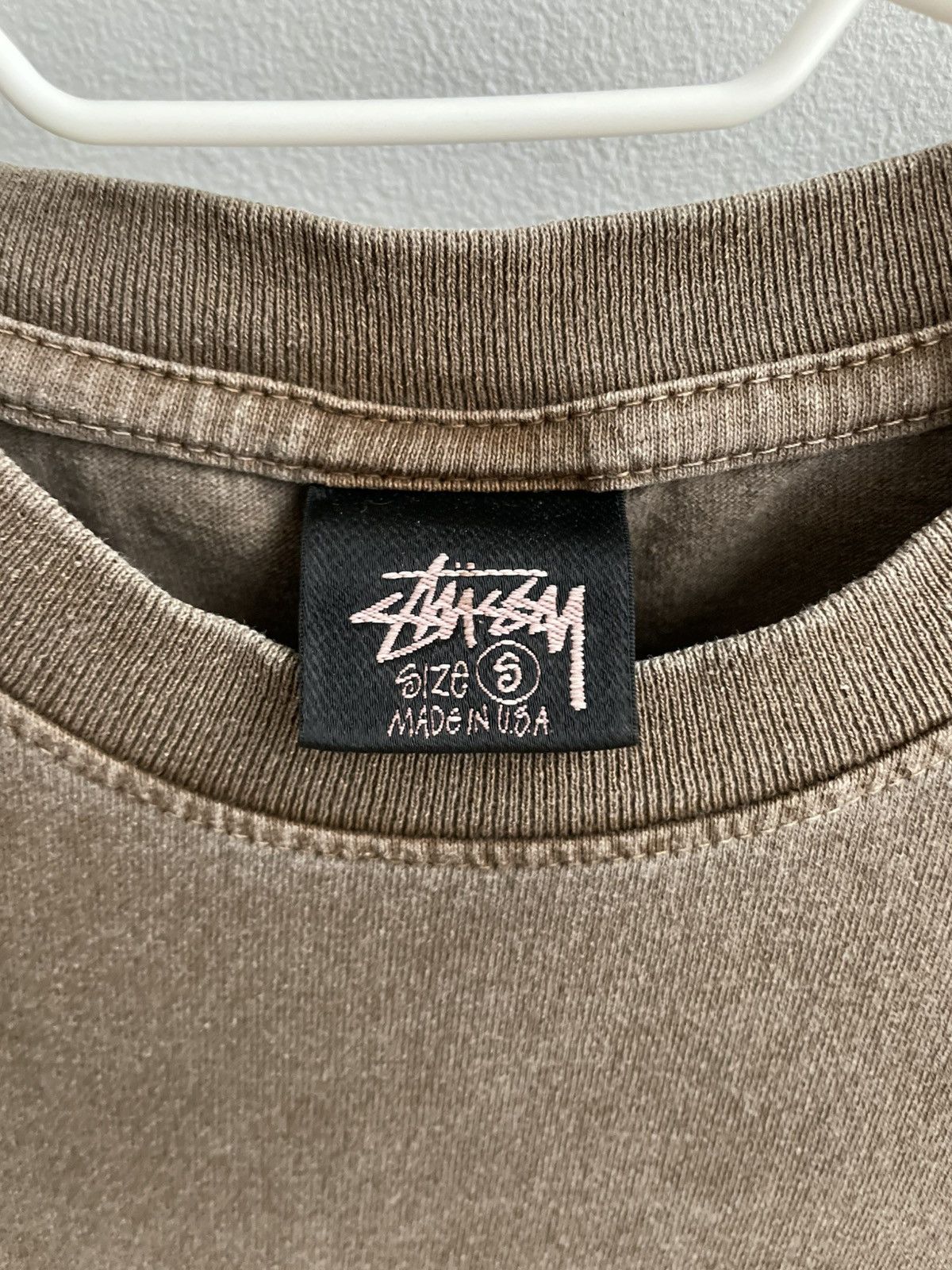 Stussy Stussy Big League Pigment Dyed Logo Brown Green T Shirt Tee Size US S / EU 44-46 / 1 - 14 Thumbnail