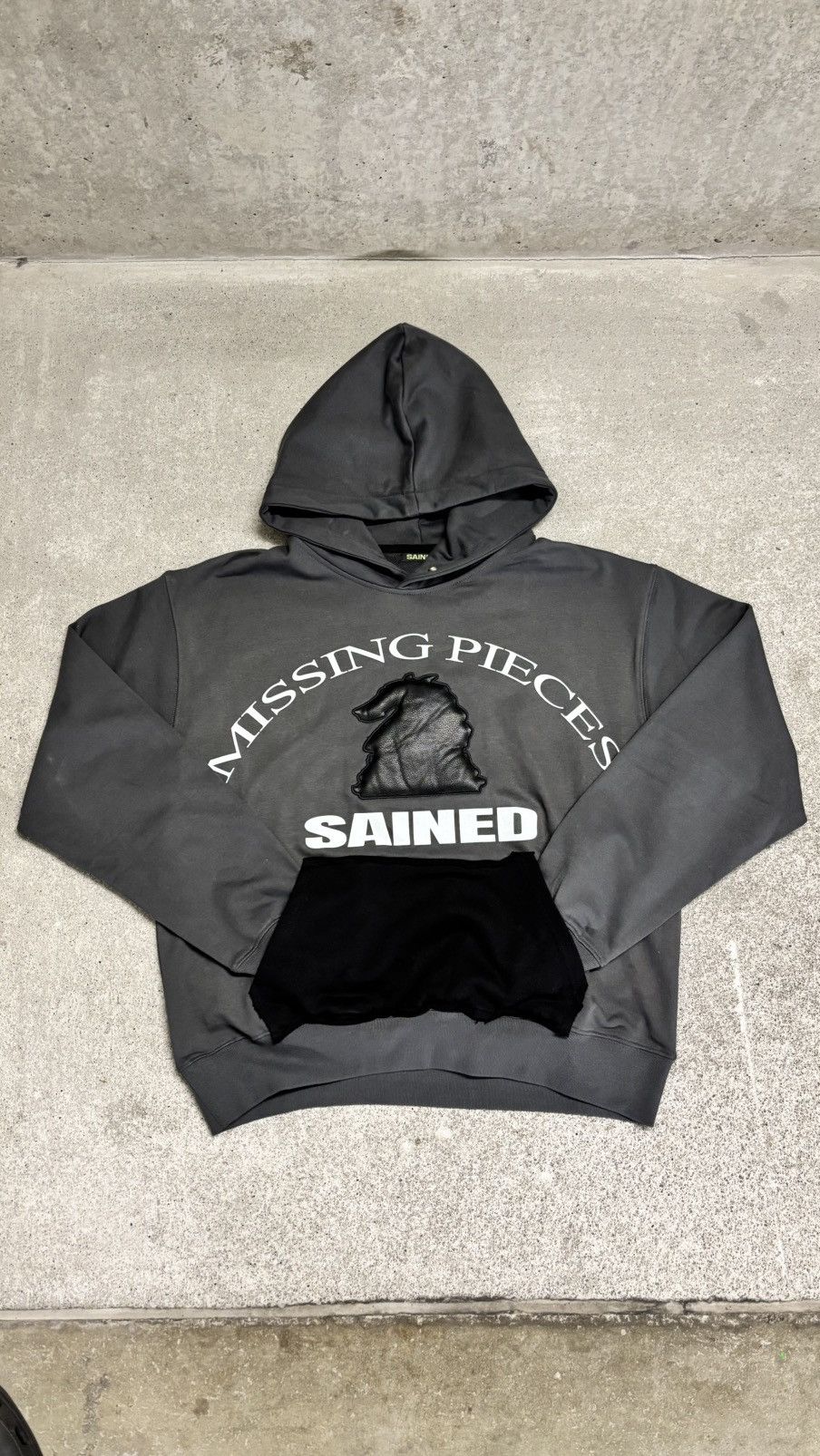 Grunt Style × Japanese Brand LEATHER PATCH HOODIE Size US M / EU 48-50 / 2 - 3 Thumbnail