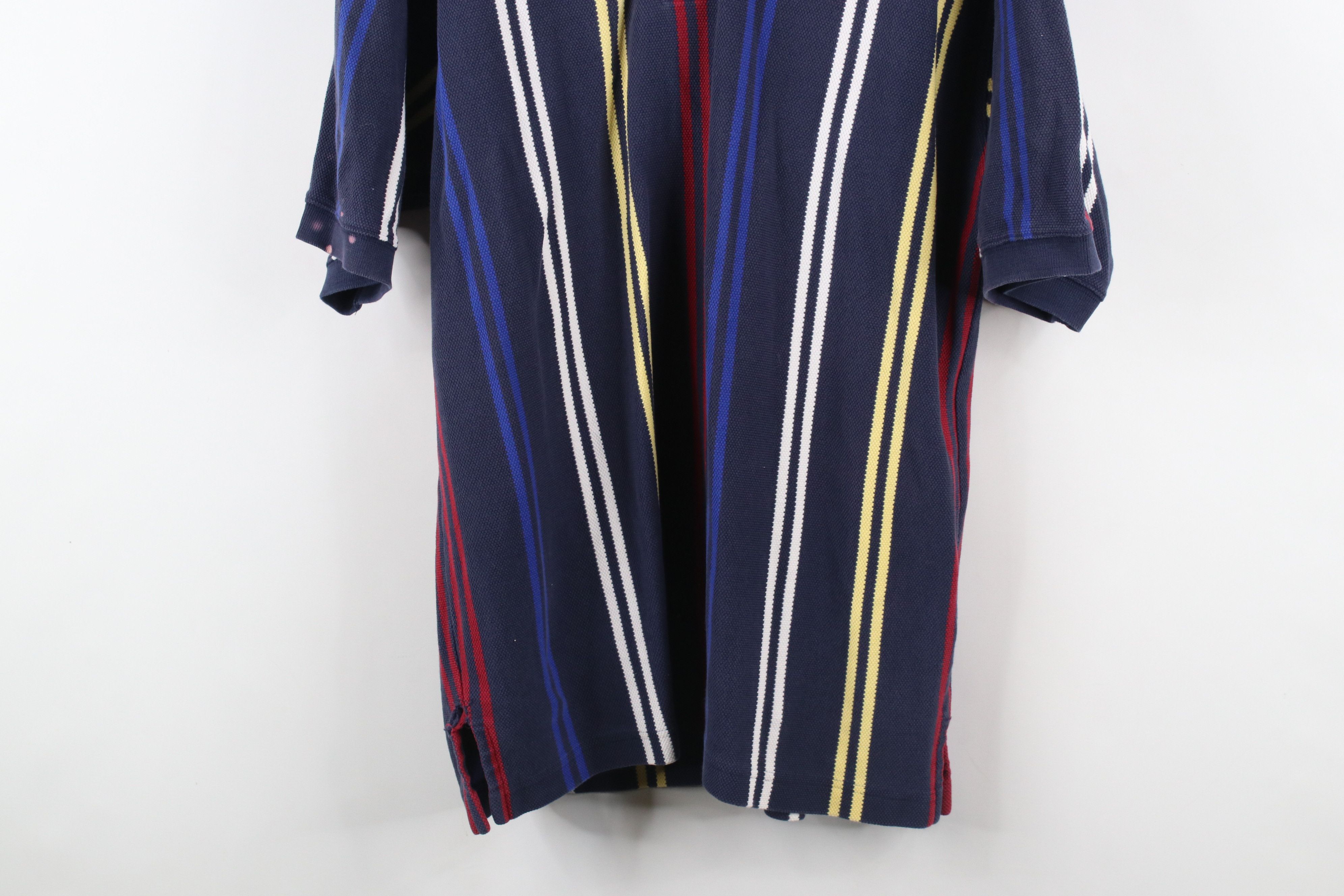 Vintage Vintage 90s Streetwear Striped Thermal Knit Golf Polo Size US L / EU 52-54 / 3 - 3 Thumbnail