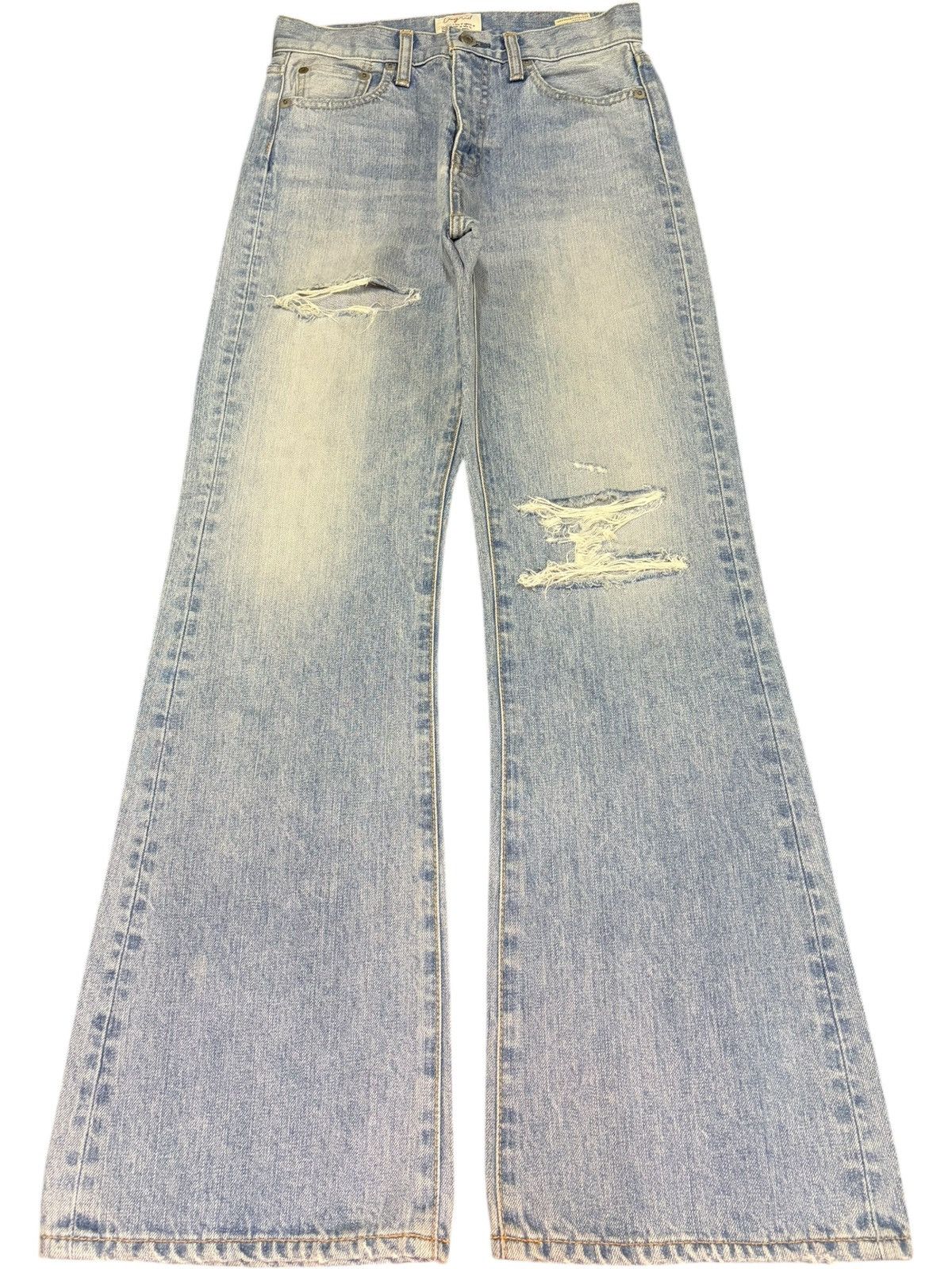 Hysteric Glamour Vintage Japanese Ungrid Faded Wash Distress Flare Jeans Size 28" / US 6 / IT 42 - 1 Thumbnail