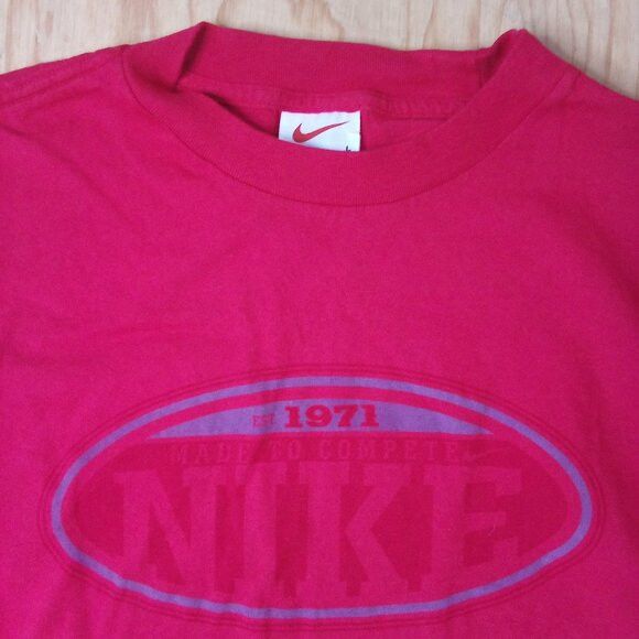 Nike × Vintage Vintage 90s Nike Spell Out Logo Long Sleeve T-Shirt Size US L / EU 52-54 / 3 - 1 Thumbnail
