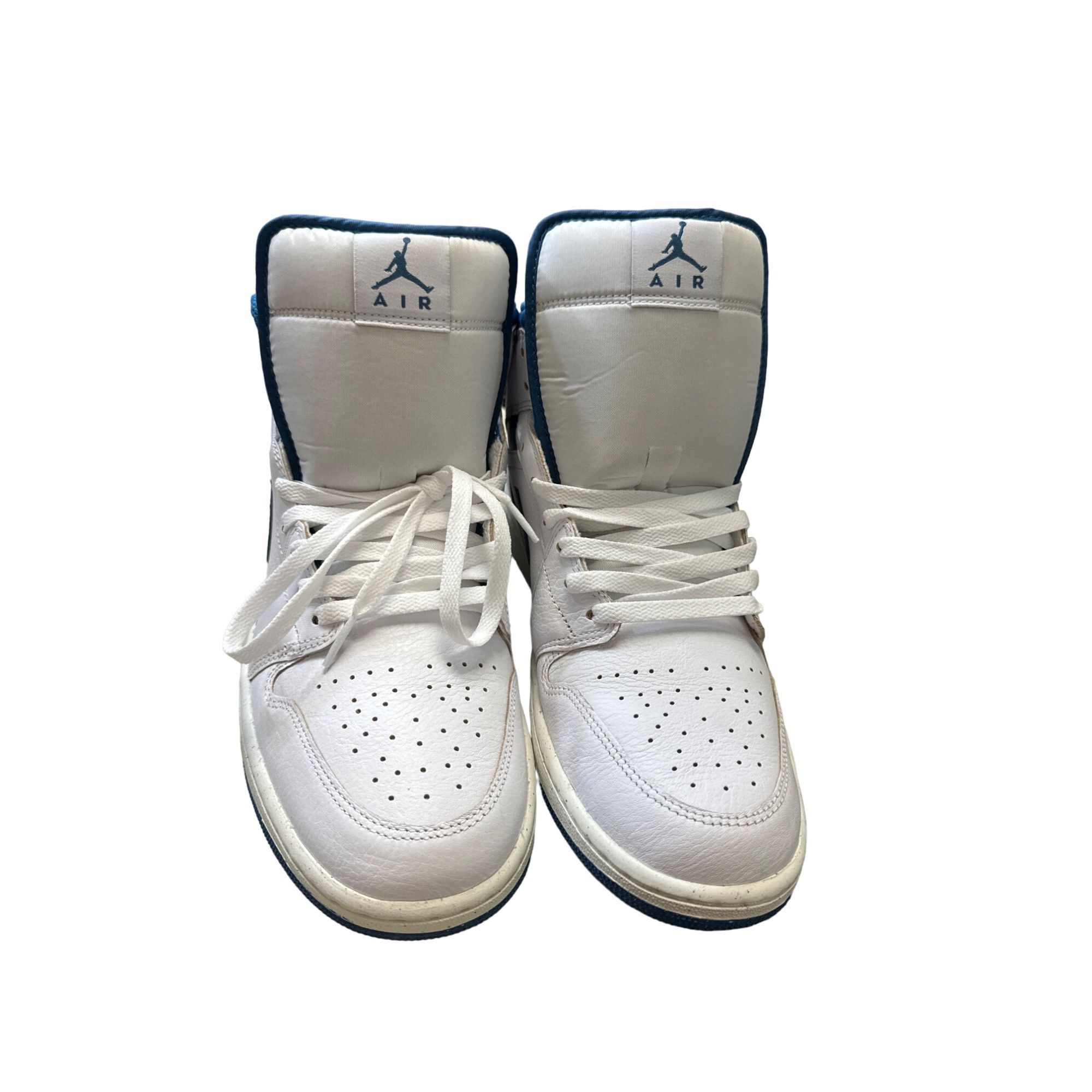 Nike Nike Air Jordan men’s white and blue high top leather basket Size US 12 / EU 45 - 1 Thumbnail