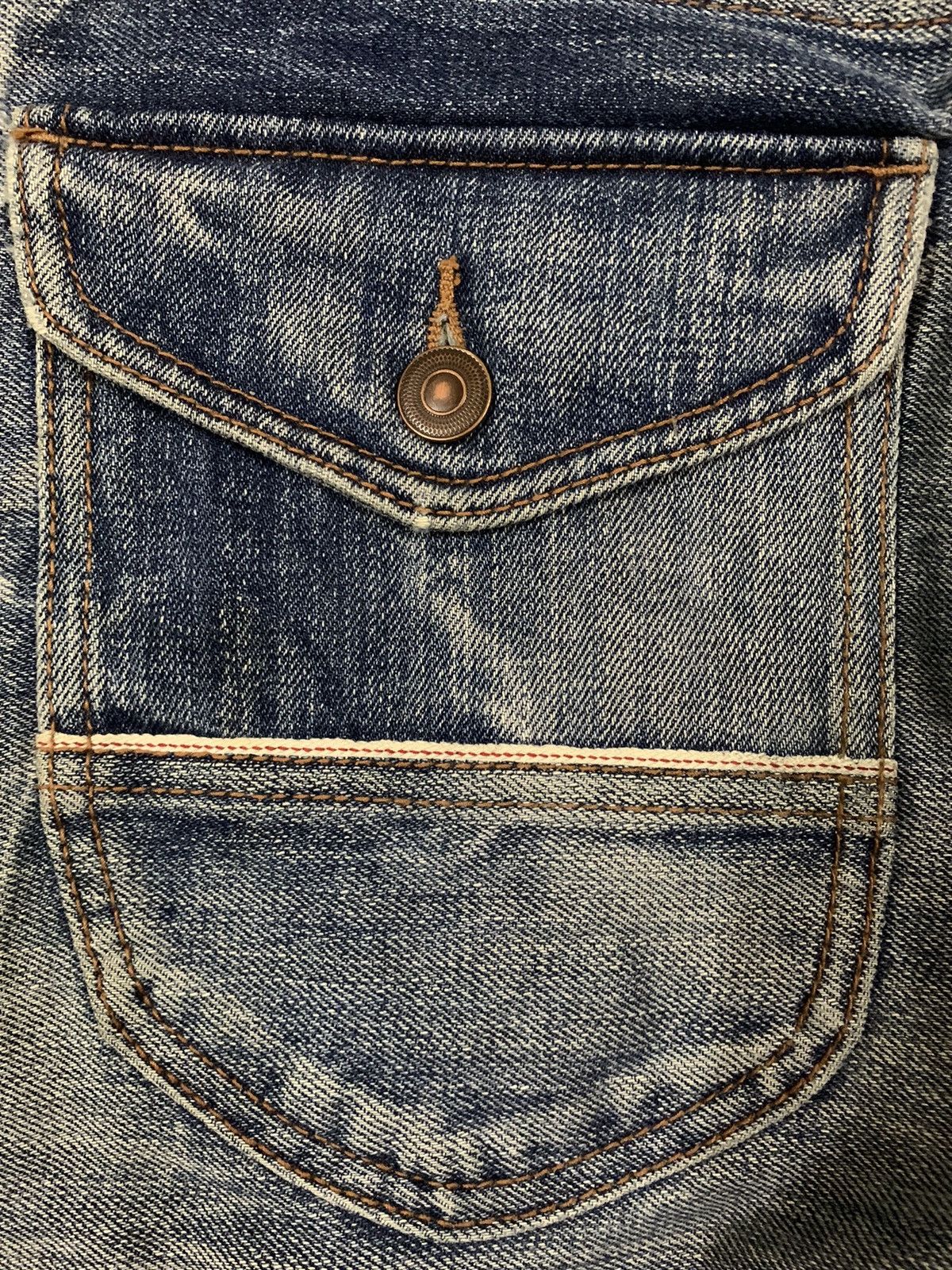 Hysteric Glamour Vintage Sacrifice Japan Selvedge Acid Wash Buckle Back Jeans Size US 30 / EU 46 - 14 Thumbnail