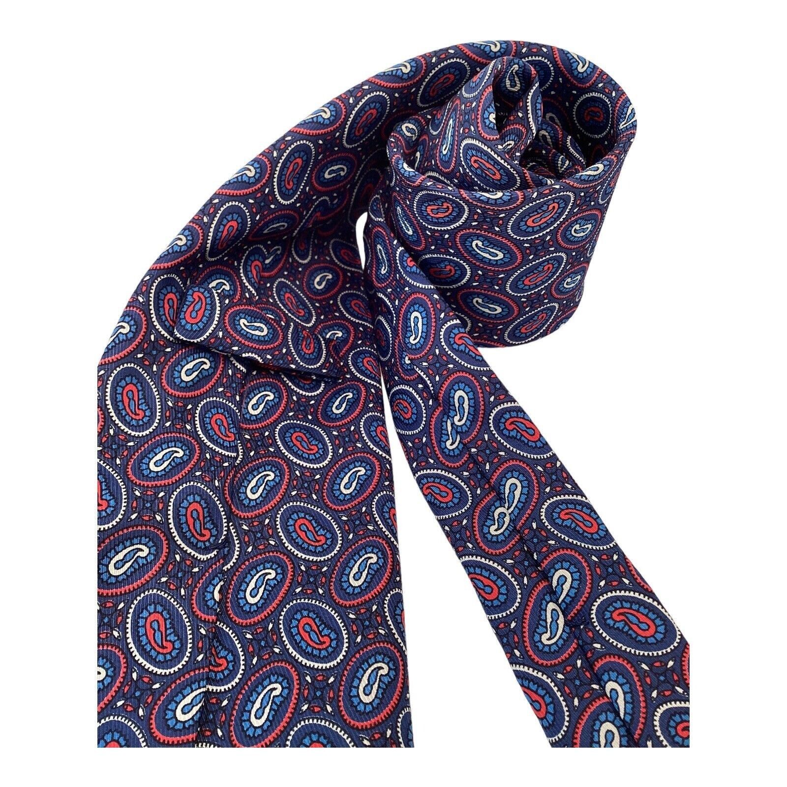 Turnbull & Asser Turnbull & Asser Blue Paisley Luxury Silk Tie Made In Englan Size ONE SIZE - 3 Thumbnail