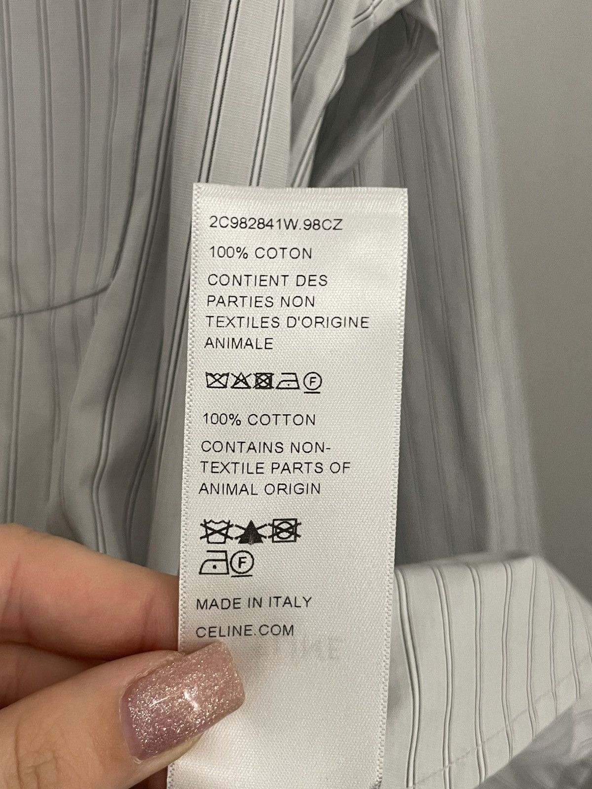 Celine LOOSE SHIRT IN STRIPED COTTON POPLIN Size US L / EU 52-54 / 3 - 5 Thumbnail