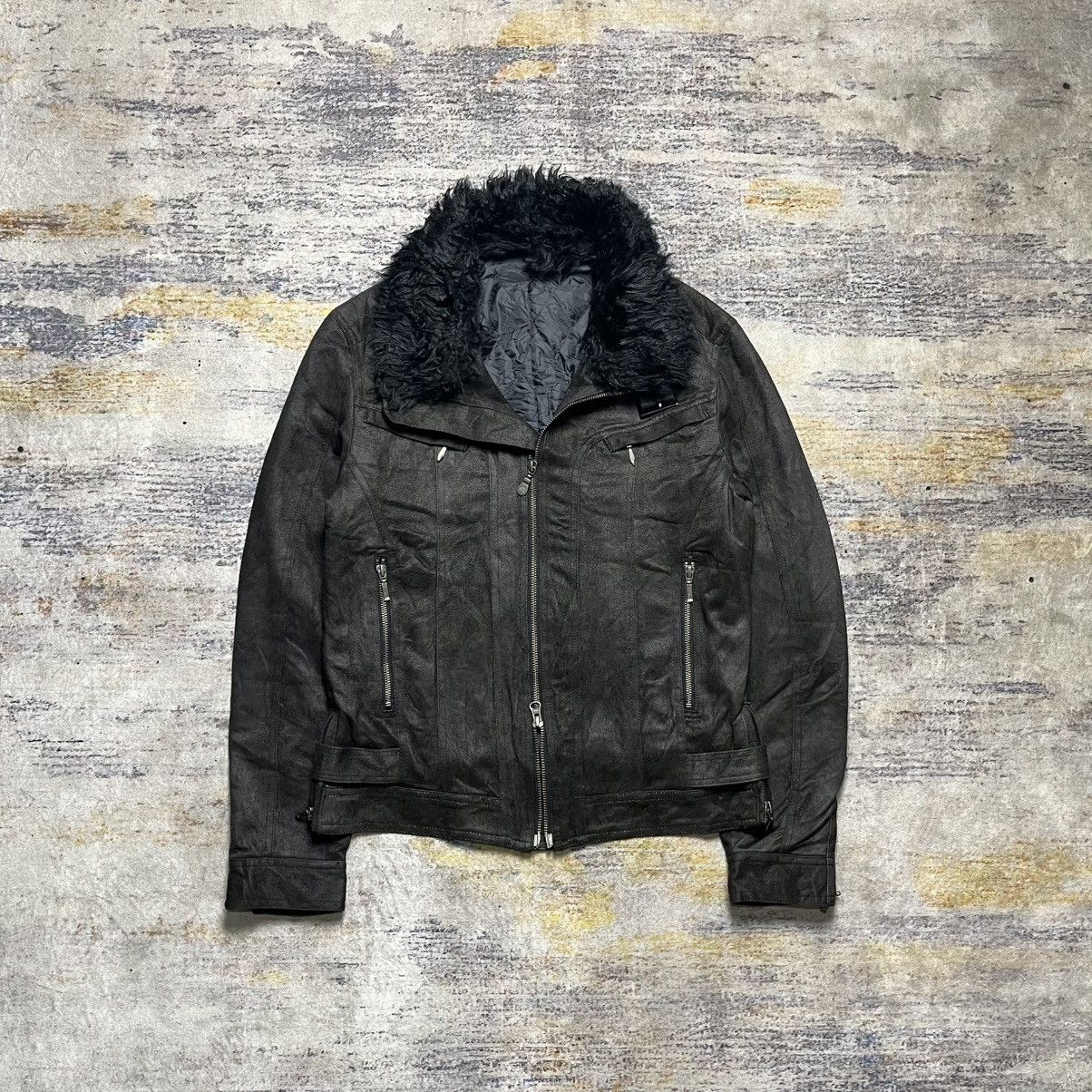 Tornado Mart Tornado Mart suede riders fur jacket | Grailed