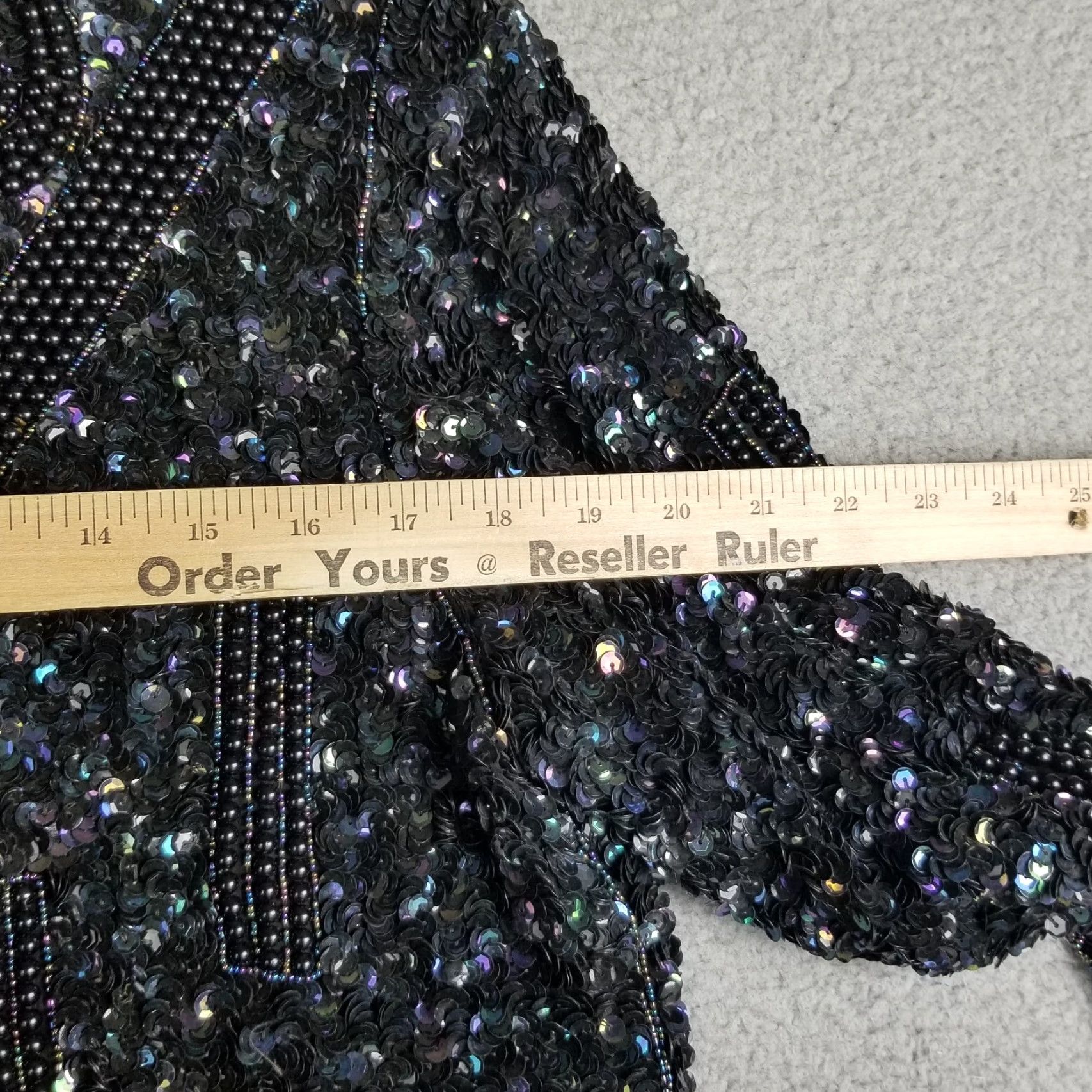 Vintage VINTAGE Boho Sequin Kimono Jacket Women Large Black All Seasons Geometric 20X29 Size 36" / US 14 / IT 50 - 7 Thumbnail