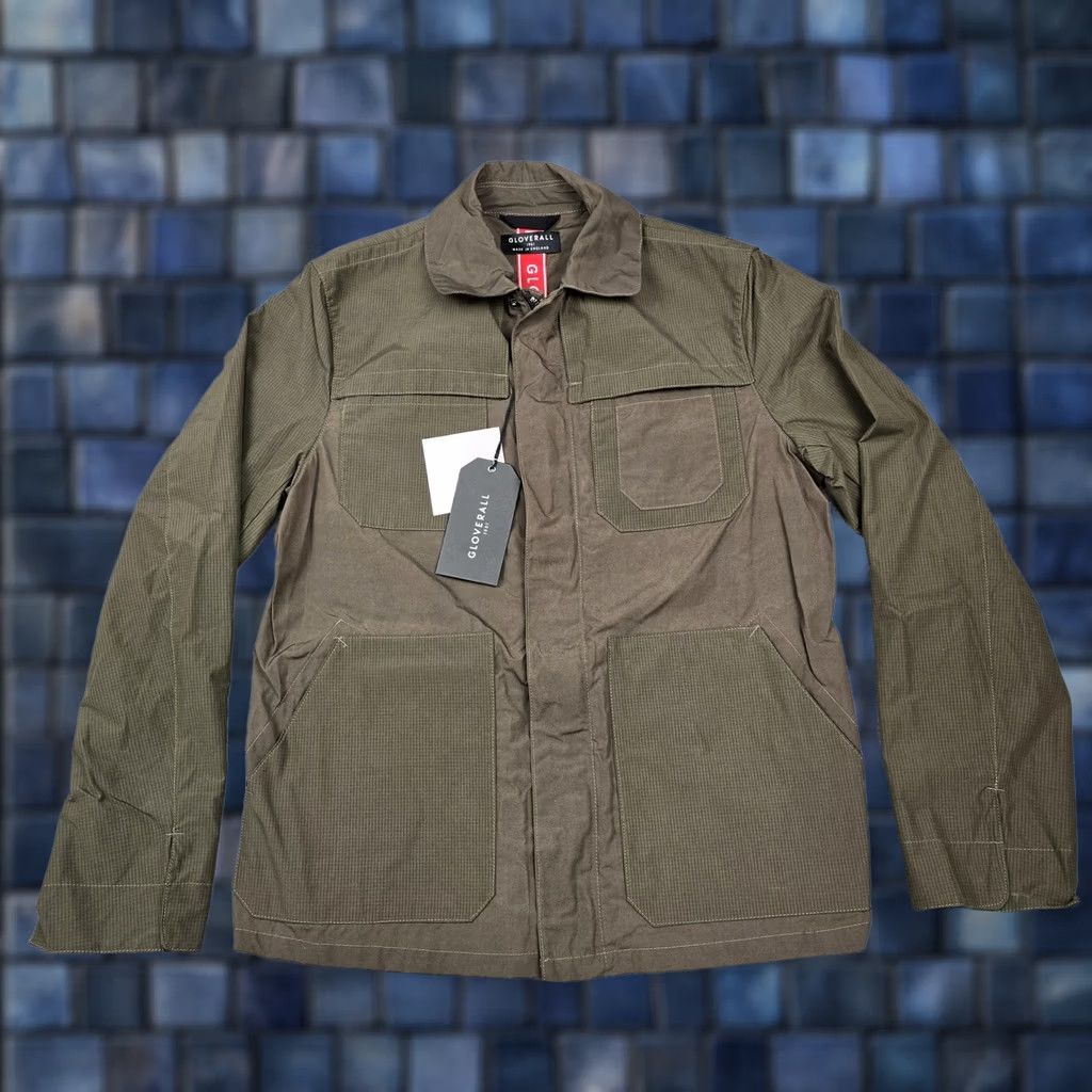 Gloverall Gloverall Jacket Mens Medium Green Fred Waxed Canvas Military Zip Pockets New Size US 31 - 1 Thumbnail