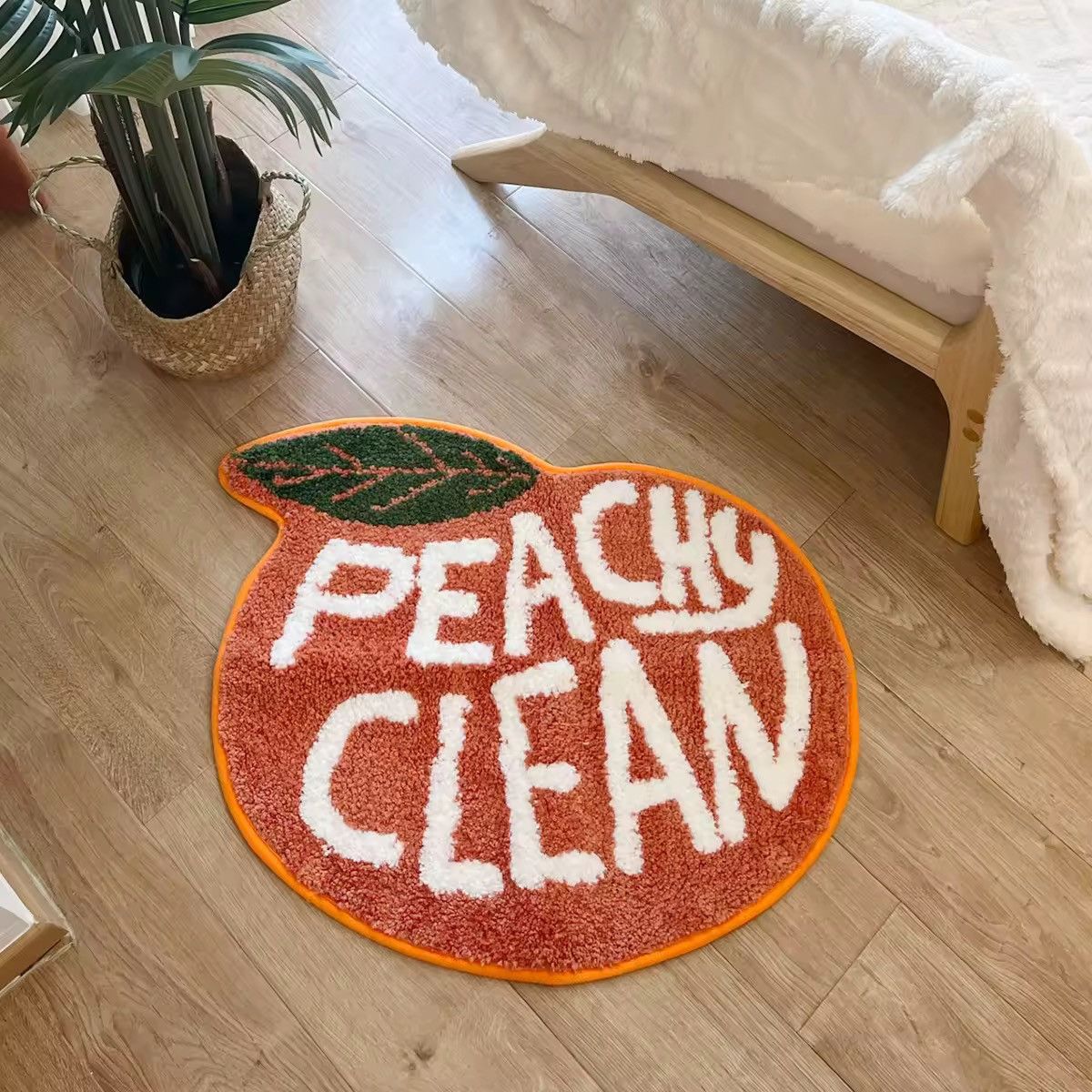 Other Handmade Custom Peach Cute Tufted Living Room Carpet Rug Size ONE SIZE - 3 Thumbnail