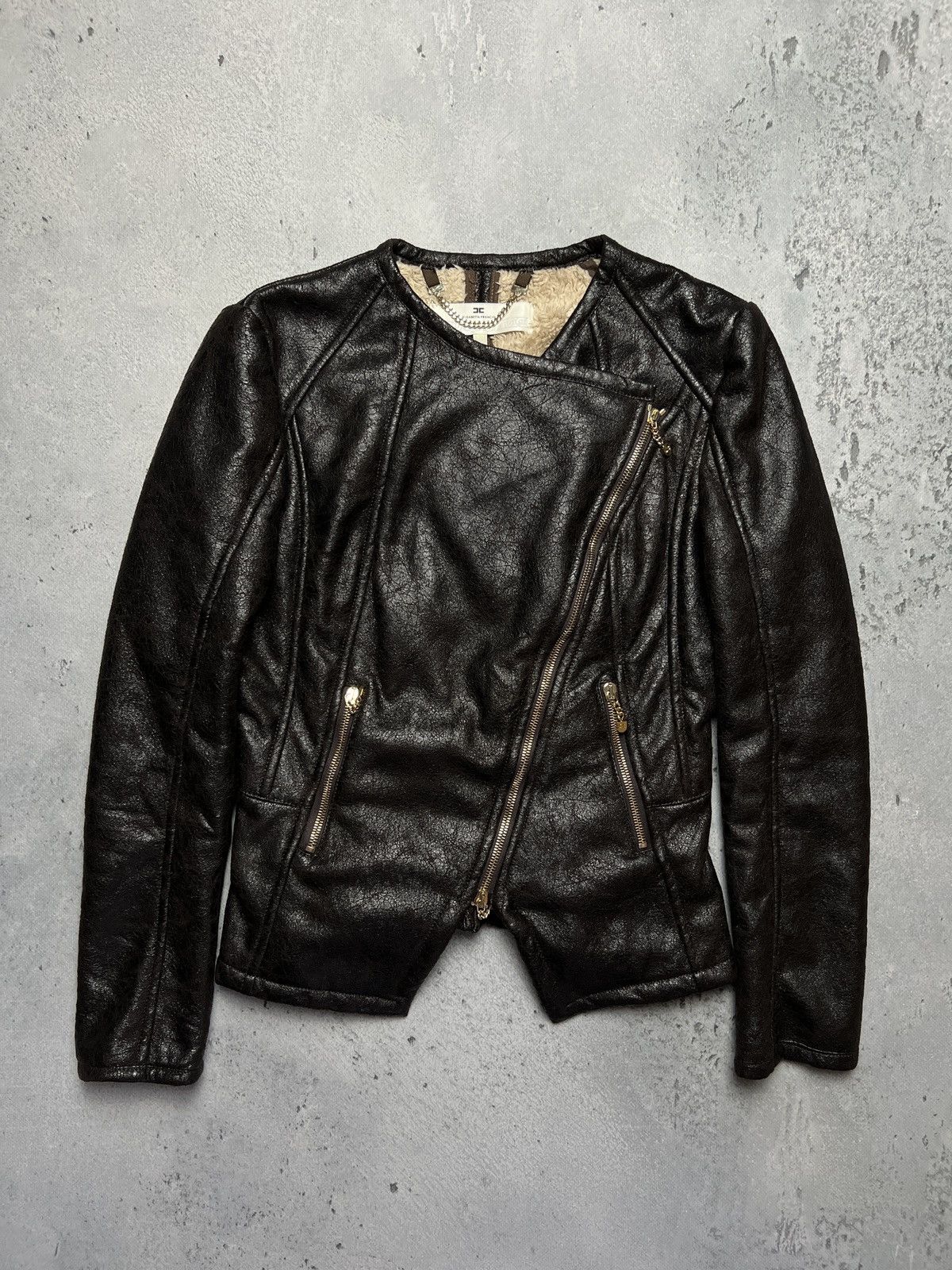 Elisabetta Franchi Elisabetta Franchi Fur Zip-Up Jacket Moto Biker Style Zipper Size M / US 6-8 / IT 42-44 - 7 Thumbnail