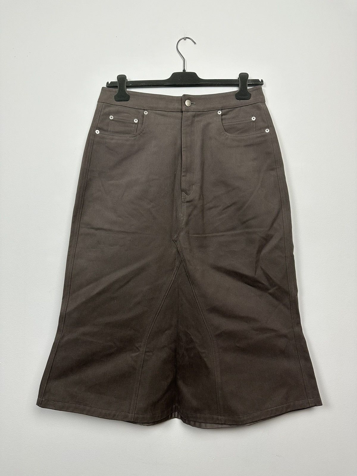 Rick Owens FW22 ‘STROBE’ Cotton Flannel Godet Skirt Size US 34 / EU 50 - 1 Thumbnail