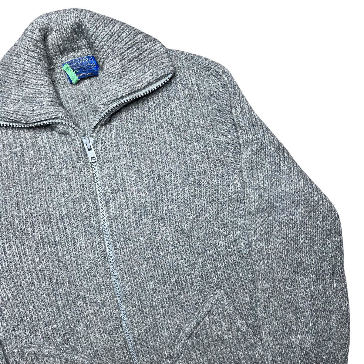 Pendleton × Vintage Vintage 80s Pendleton Shetland Wool Grey Zip Up Knit Sweater Size US M / EU 48-50 / 2 - 17 Thumbnail