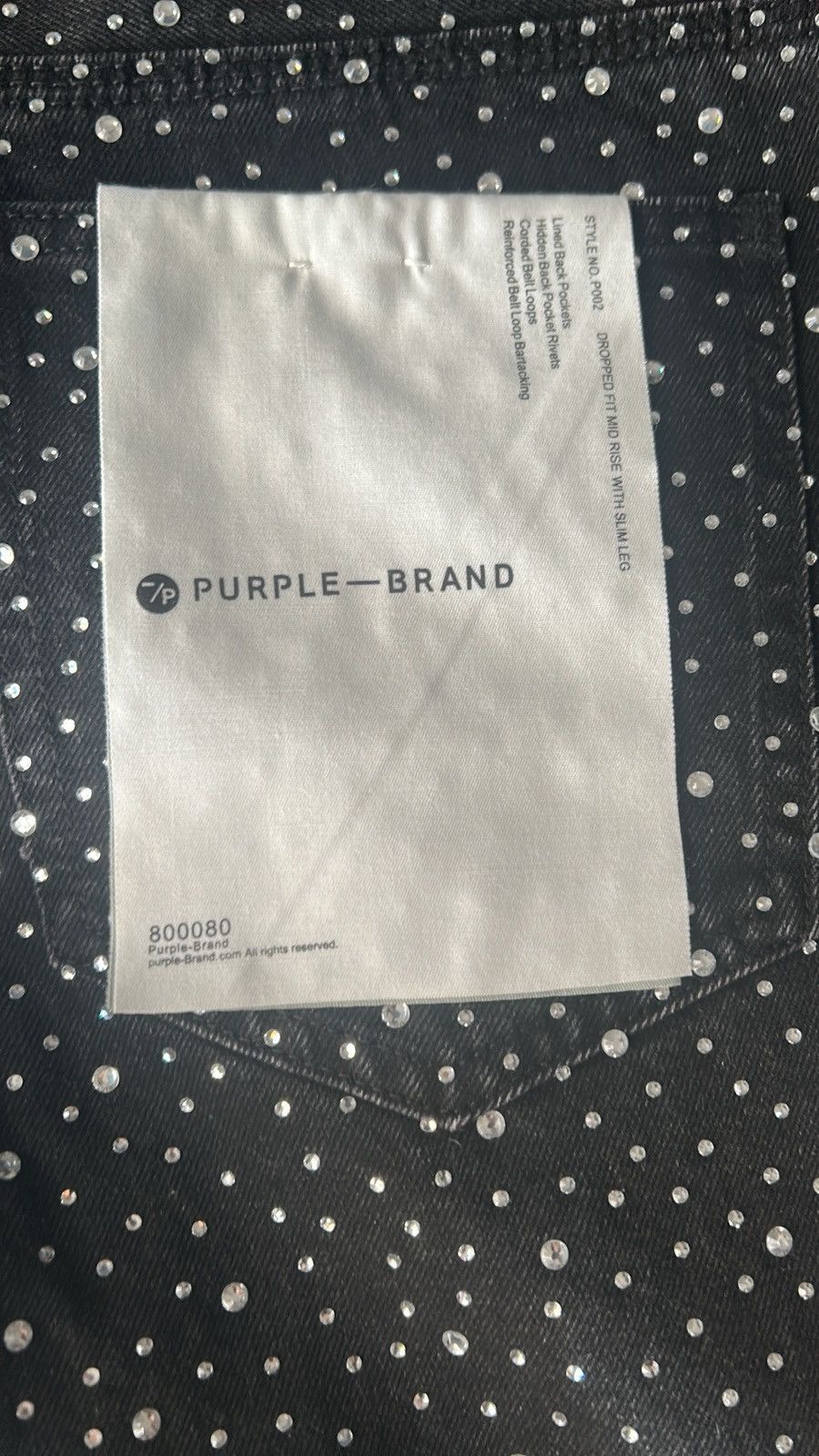 Purple Brand Black Purple Brand Rhinestone Jeans Size US 31 - 4 Thumbnail
