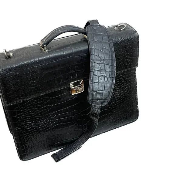 Jack Georges Executive Briefcase 422 in American Alligator, Black Size ONE SIZE - 1 Thumbnail