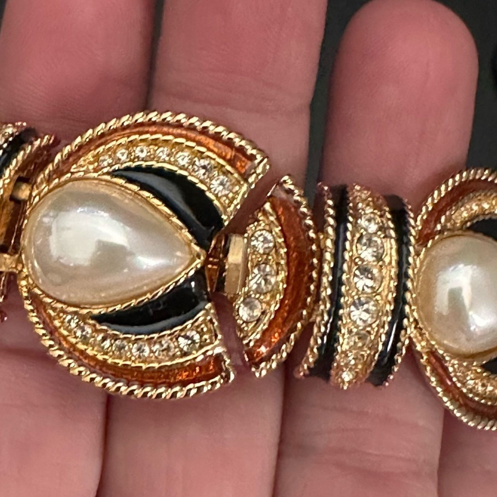 Other Vintage 90’s Jackie Orr Black Copper Pearl & CZ Set Size ONE SIZE - 4 Thumbnail