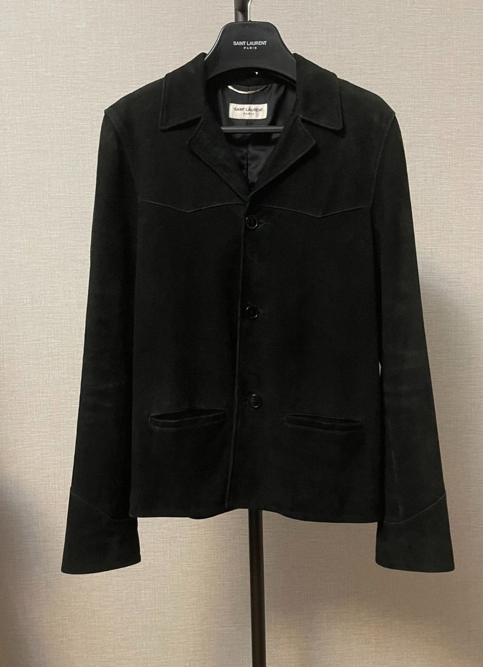 Saint Laurent Paris Saint Laurent Paris 2013FW Black Suede Trucker Jacket Size US S / EU 44-46 / 1 - 1 Thumbnail