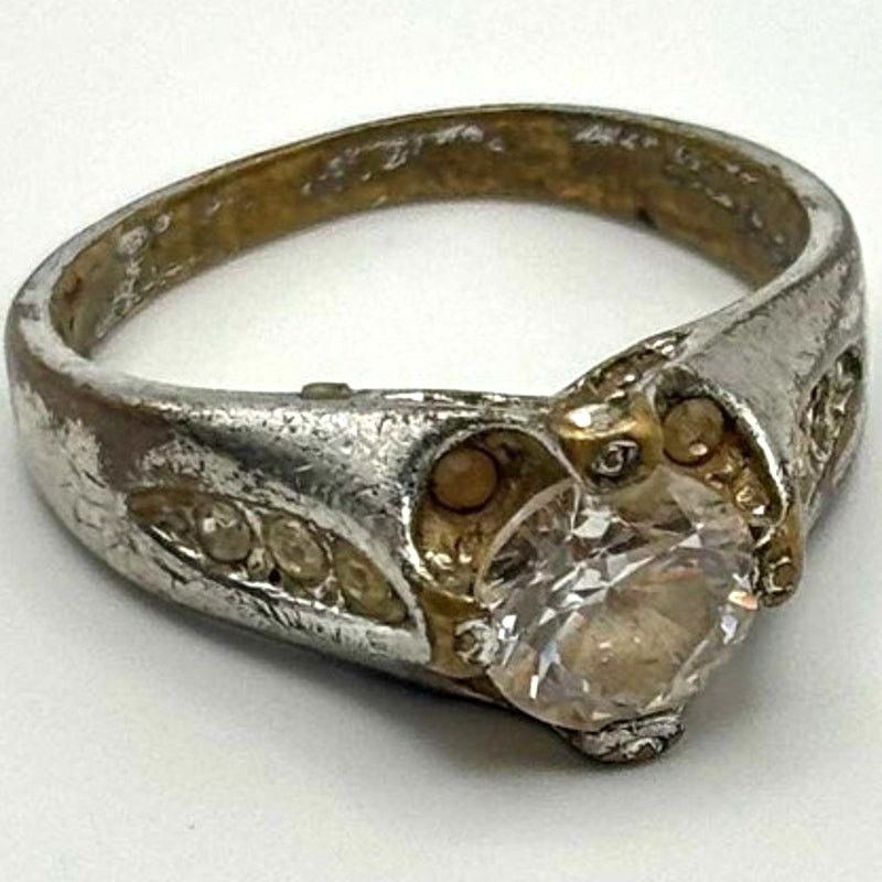 Other Vintage Silver Gem Ring Size ONE SIZE - 2 Thumbnail