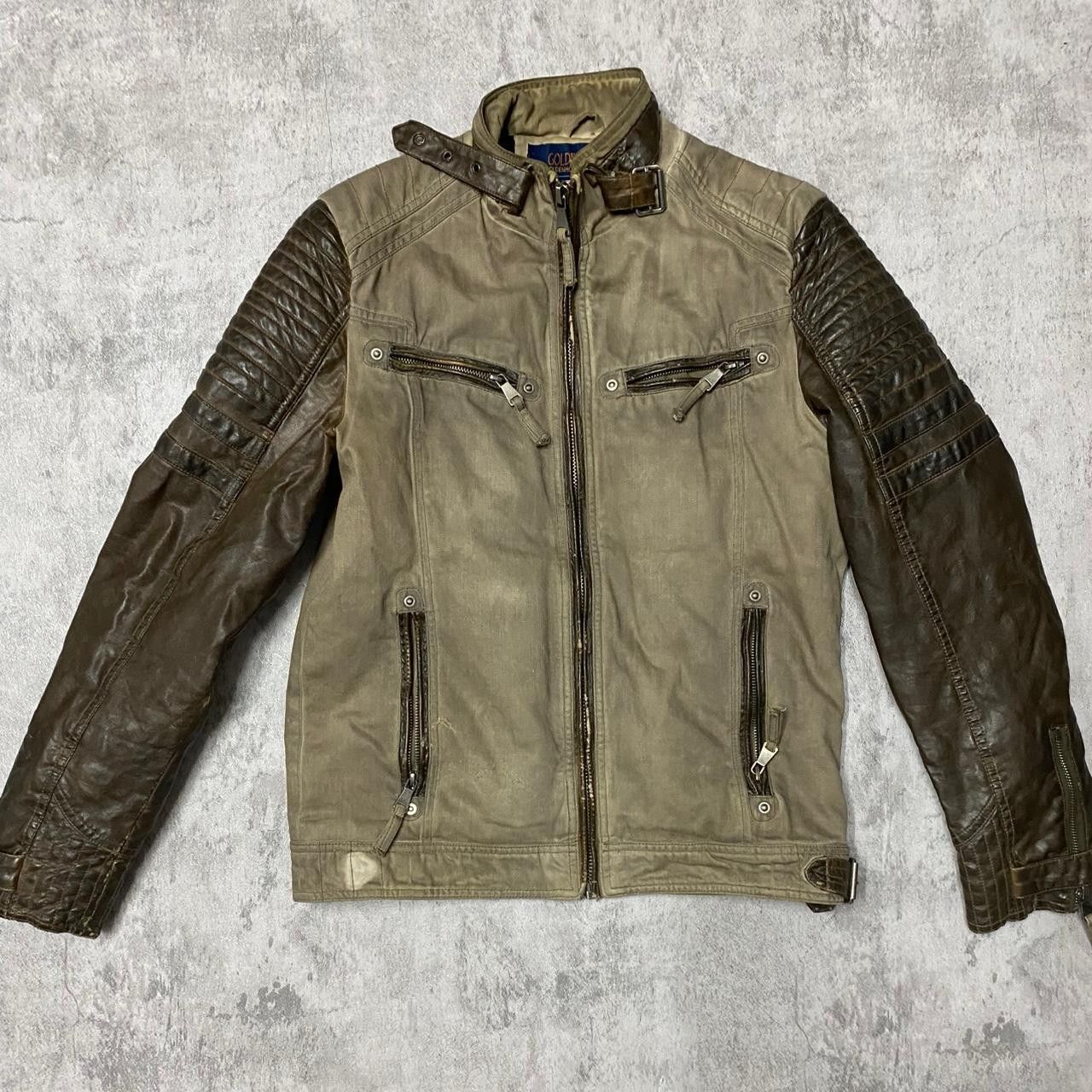 Other 90s Armani Jeans Leather Jacket with Shearling Collar