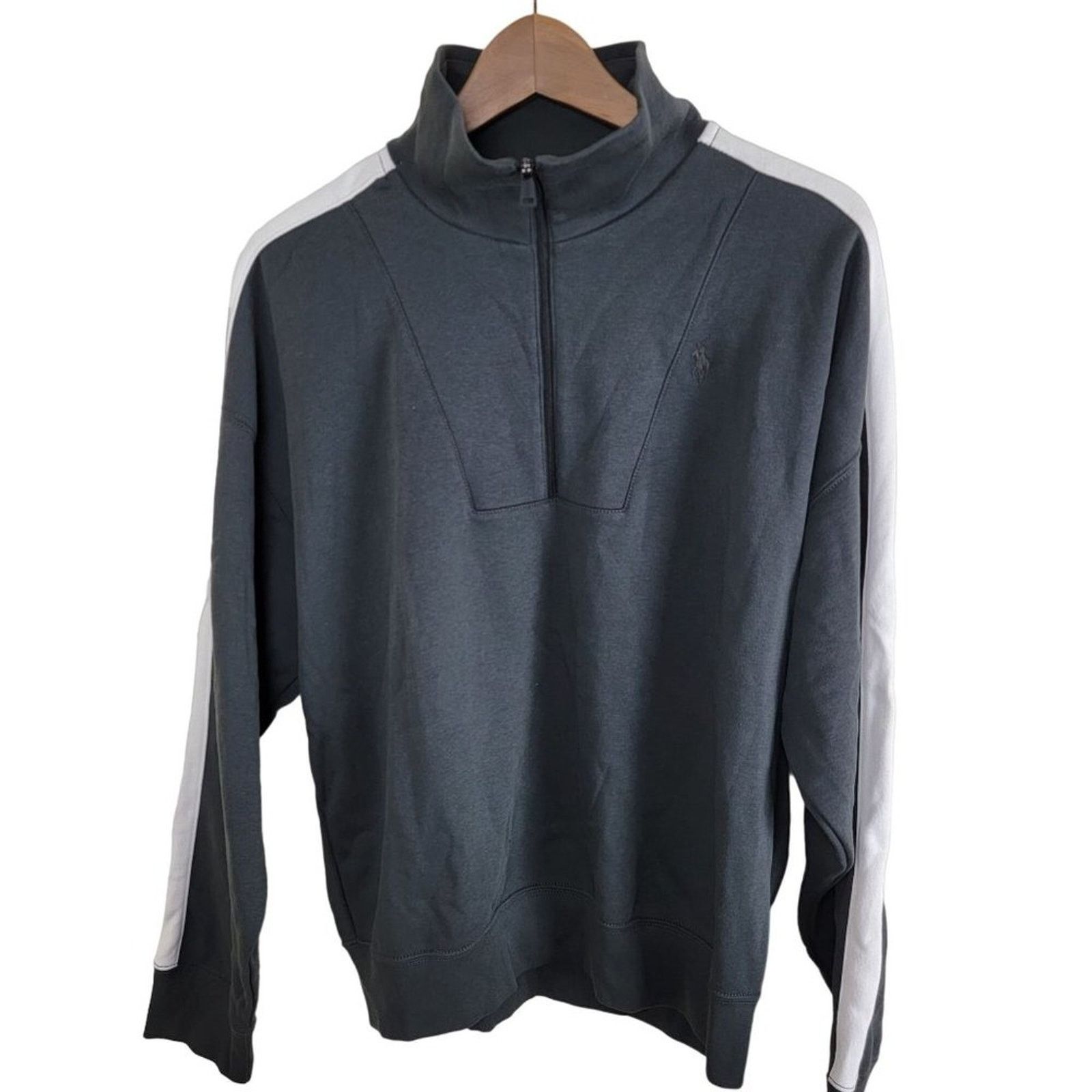 Polo Ralph Lauren Polo Ralph Lauren Pullover 1/4 Zip Sweatshirt Striped Sleeve Size S / US 4 / IT 40 - 1 Thumbnail