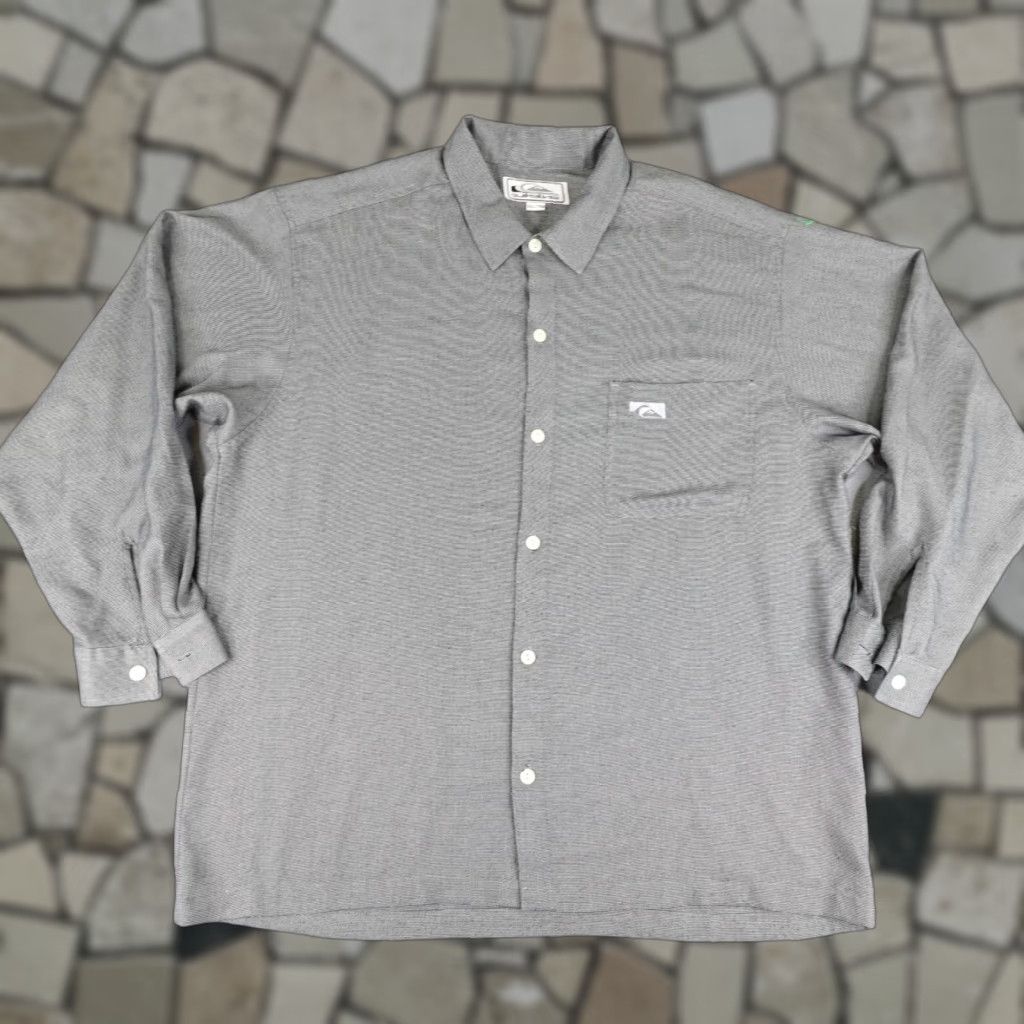 Quiksilver VINTAGE Quiksilver Shirt Mens XL Gray Button Up 90s 80s Beach Surfer Workwear Casual Pattern Solid Size US XL / EU 56 / 4 - 1 Thumbnail