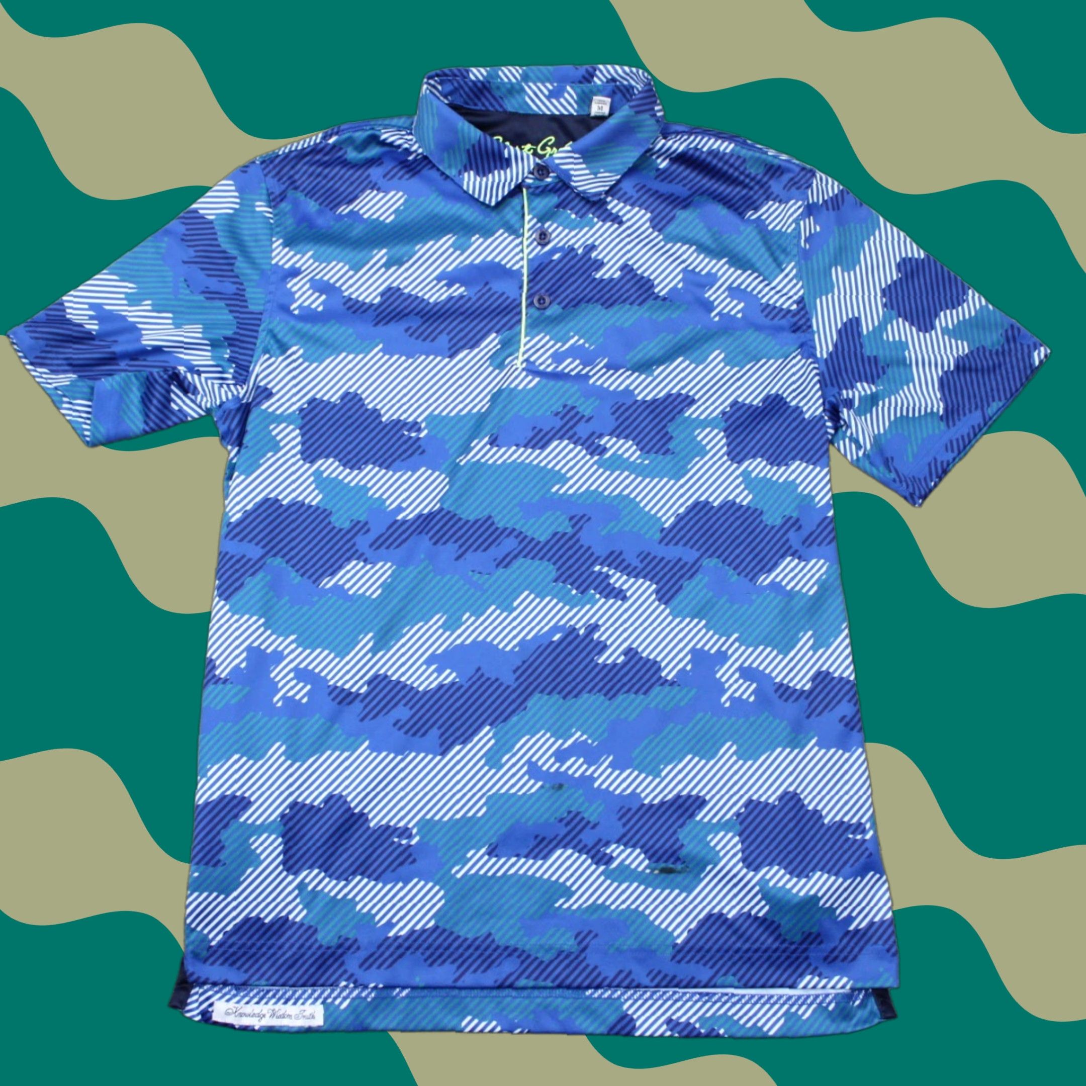 Robert Graham Robert Graham Polo Shirt Men Medium Blue Camouflage Classic Fit Polo Shirt Mens Blue Camouflage 90s? Size US M / EU 48-50 / 2 - 1 Thumbnail
