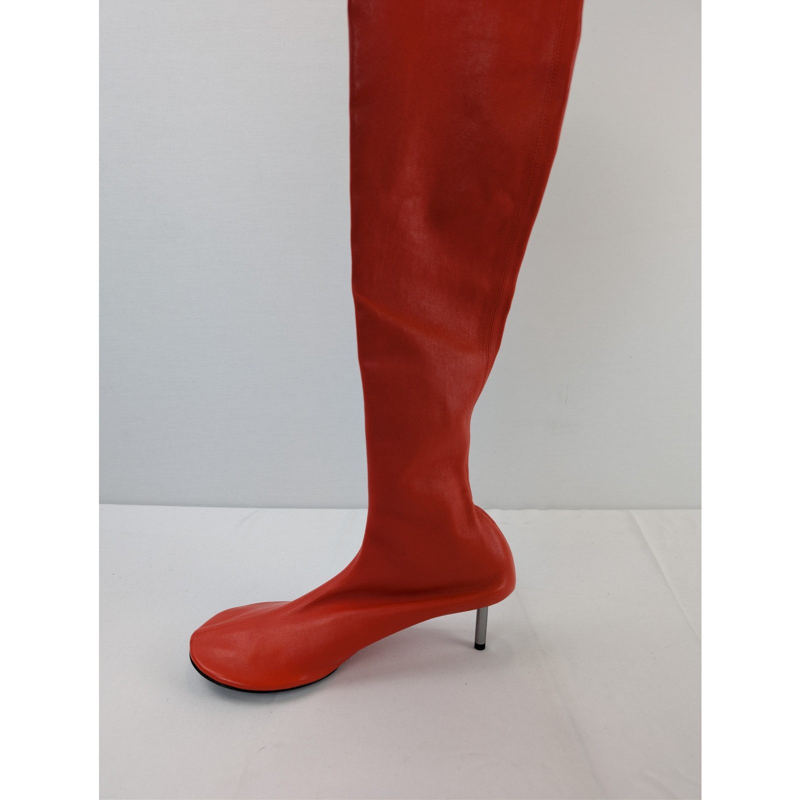 Jil Sander o1rshd1 Women's Nappa Stretch Leather High Boots in Poppy Size US 9 / IT 39 - 15 Thumbnail