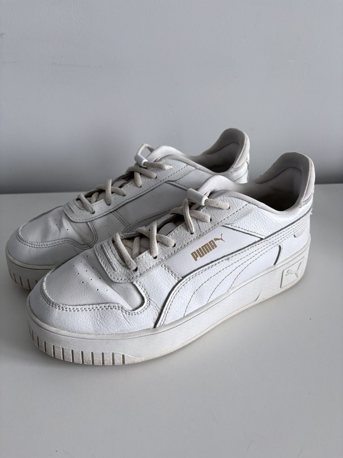 Puma Puma Carina Lift leather white platform women's size 39 Size US 9 / IT 39 - 1 Thumbnail