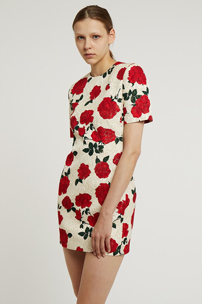 Saint Laurent Paris o1la1rc1a0425 700536 Dress in Rose Jersey in Multicolor Size XL / US 12-14 / IT 48-50 - 4 Thumbnail