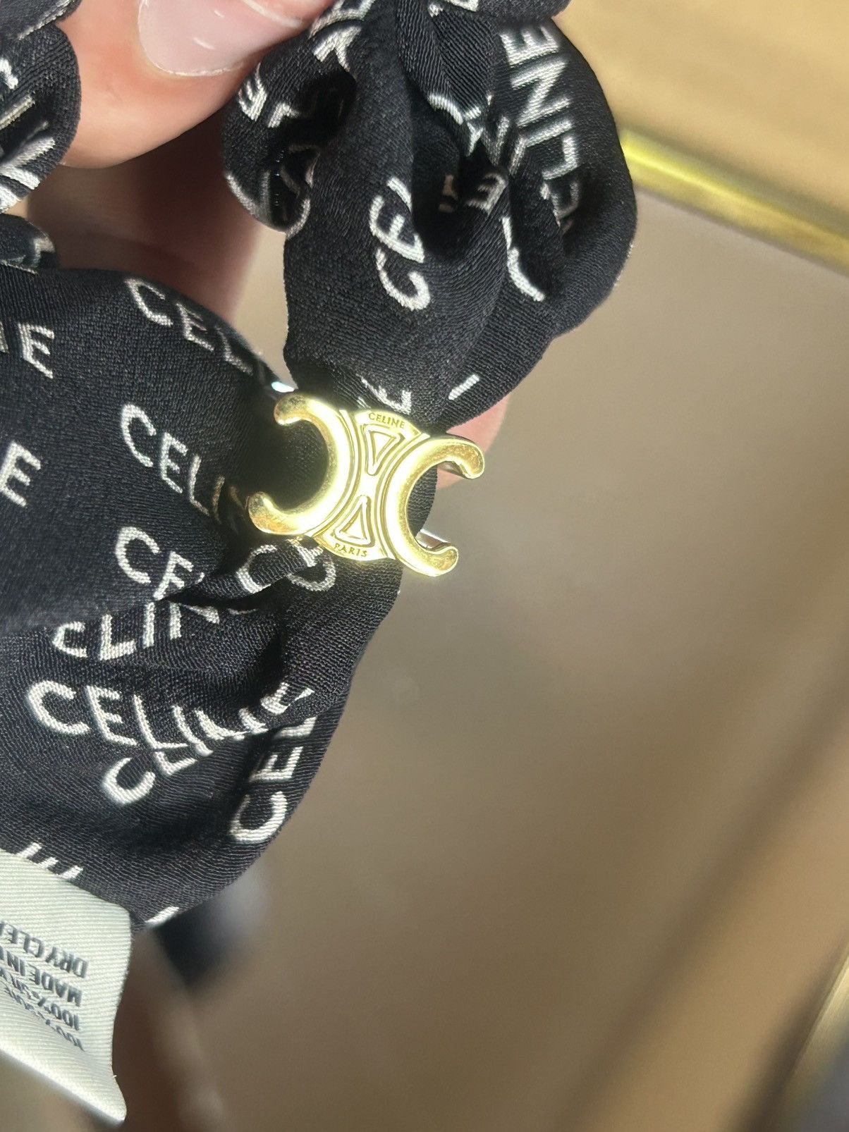 Celine Celine Black Silk Hair Scrunchy Size ONE SIZE - 5 Thumbnail