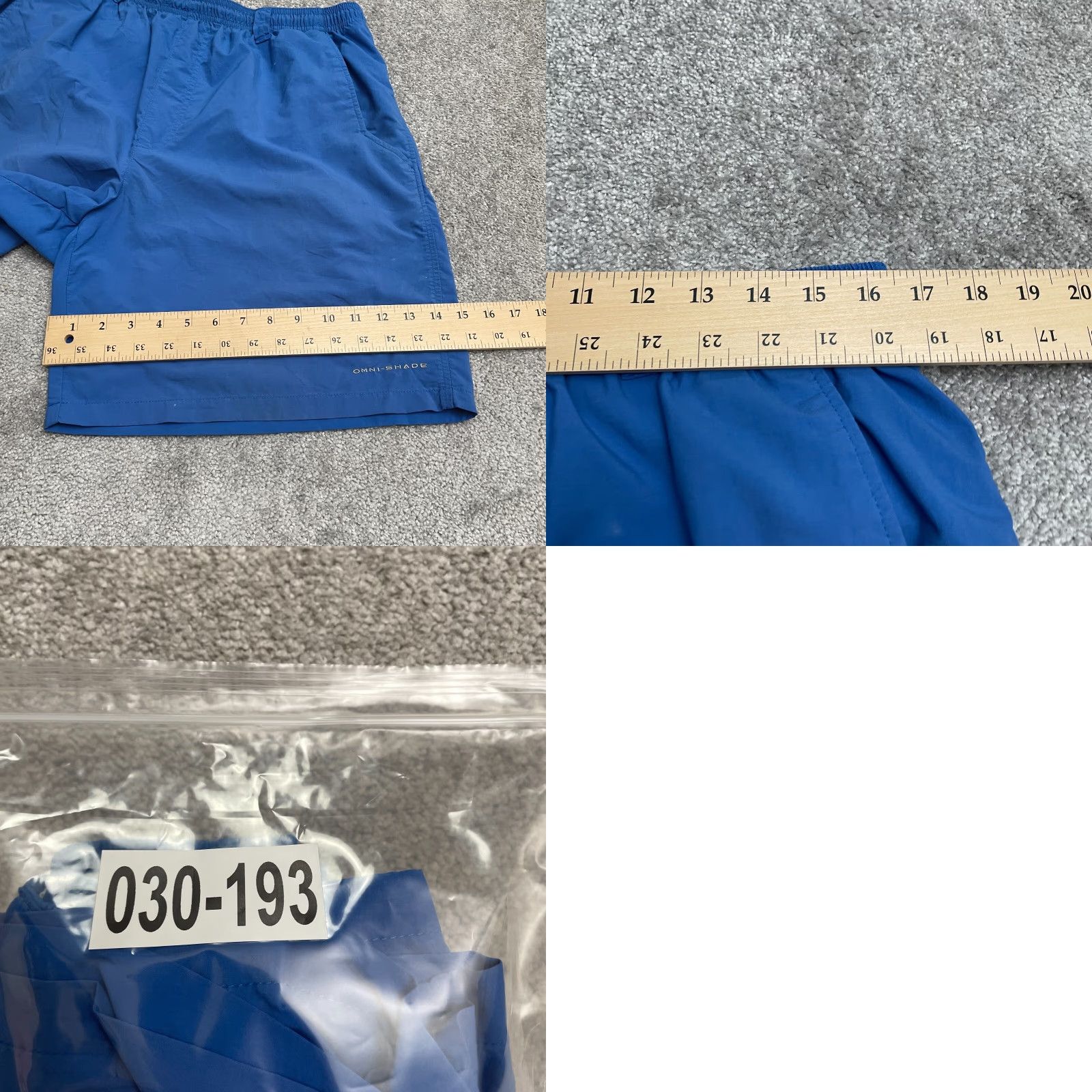 Vintage Columbia PFG Omni Shade Water Shorts Mens Large Blue Elastic Trunks 33x7.5 Onsite? Size US 33 - 10 Thumbnail
