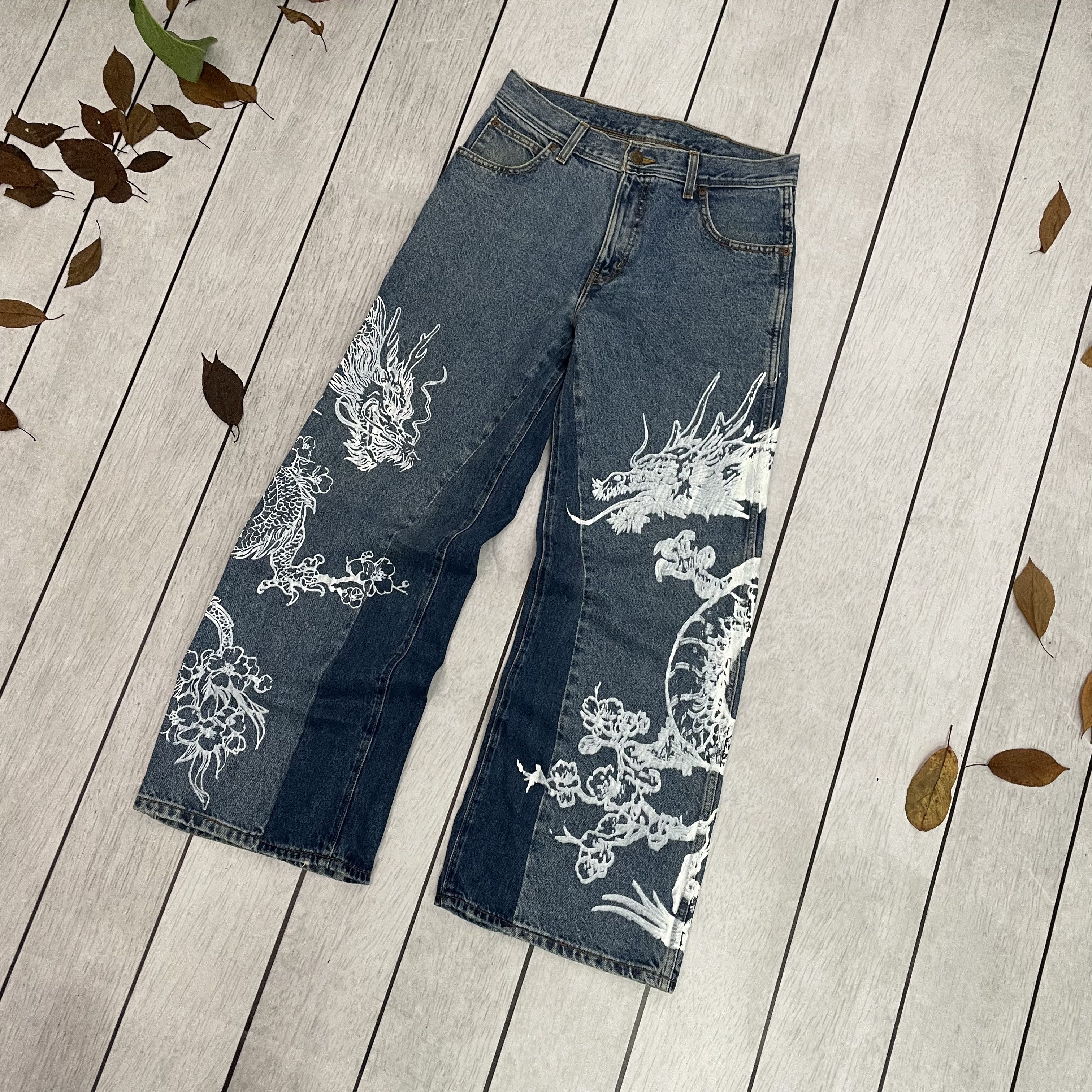 Wrangler Custom Wrangler baggy Jeans japanese style Y2K Alt 1of1 Size US 32 / EU 48 - 3 Thumbnail