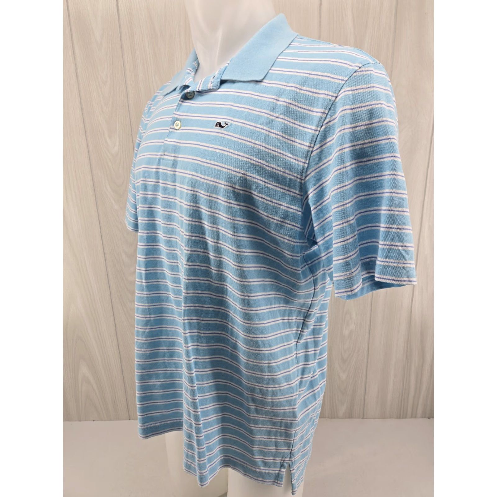 Vineyard Vines Vineyard Vines Polo Shirt Mens Size Large Blue White Striped Cotton Size US L / EU 52-54 / 3 - 3 Thumbnail