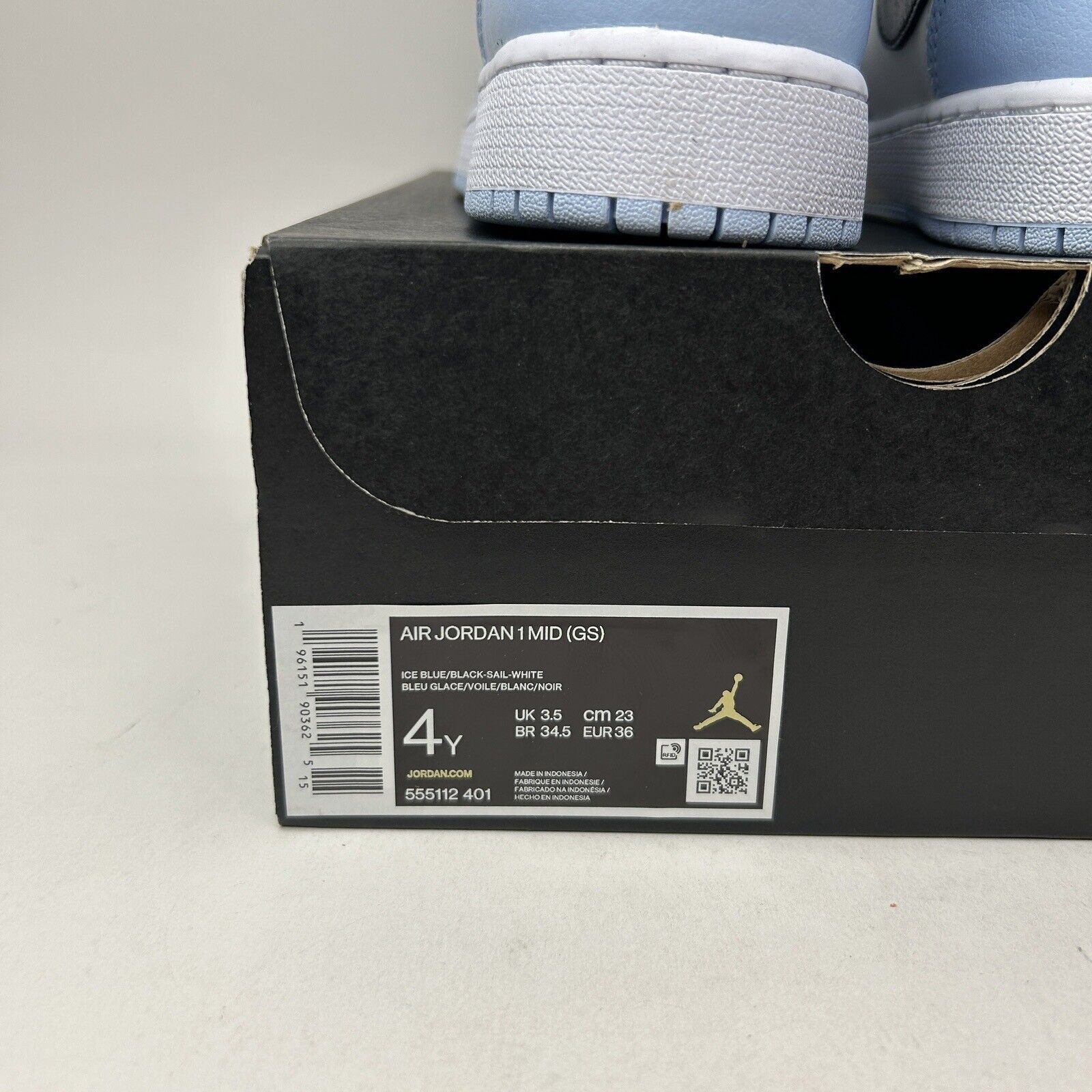 Nike Nike Air Jordan 1 Mid Retro GS "Ice Blue” 2023 Size US 5.5 / IT 35.5 - 5 Thumbnail