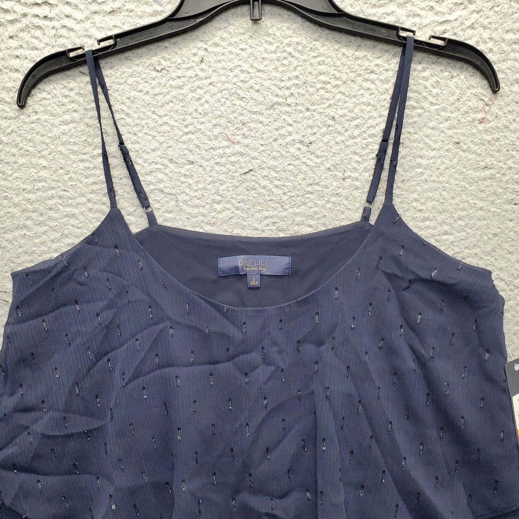Vintage Rachel Roy Camisole Top Womens Small Blue Austen Tiered Layered Spaghetti Straps Tank Sleeveless, Casual, Summer, Spring, XS? Size S / US 4 / IT 40 - 5 Thumbnail