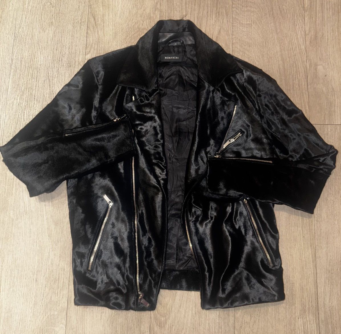 MONFRERE Monfrère Blake Noir Pony Hair Hair-On Calfskin Moto Jacket Size US S / EU 44-46 / 1 - 1 Thumbnail