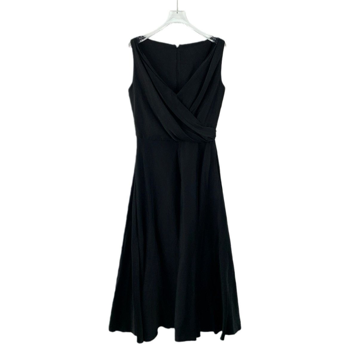 Dior Dior Black V-neck Ruched Silk Sleeveless Dress K26WX Size M / US 6-8 / IT 42-44 - 1 Thumbnail