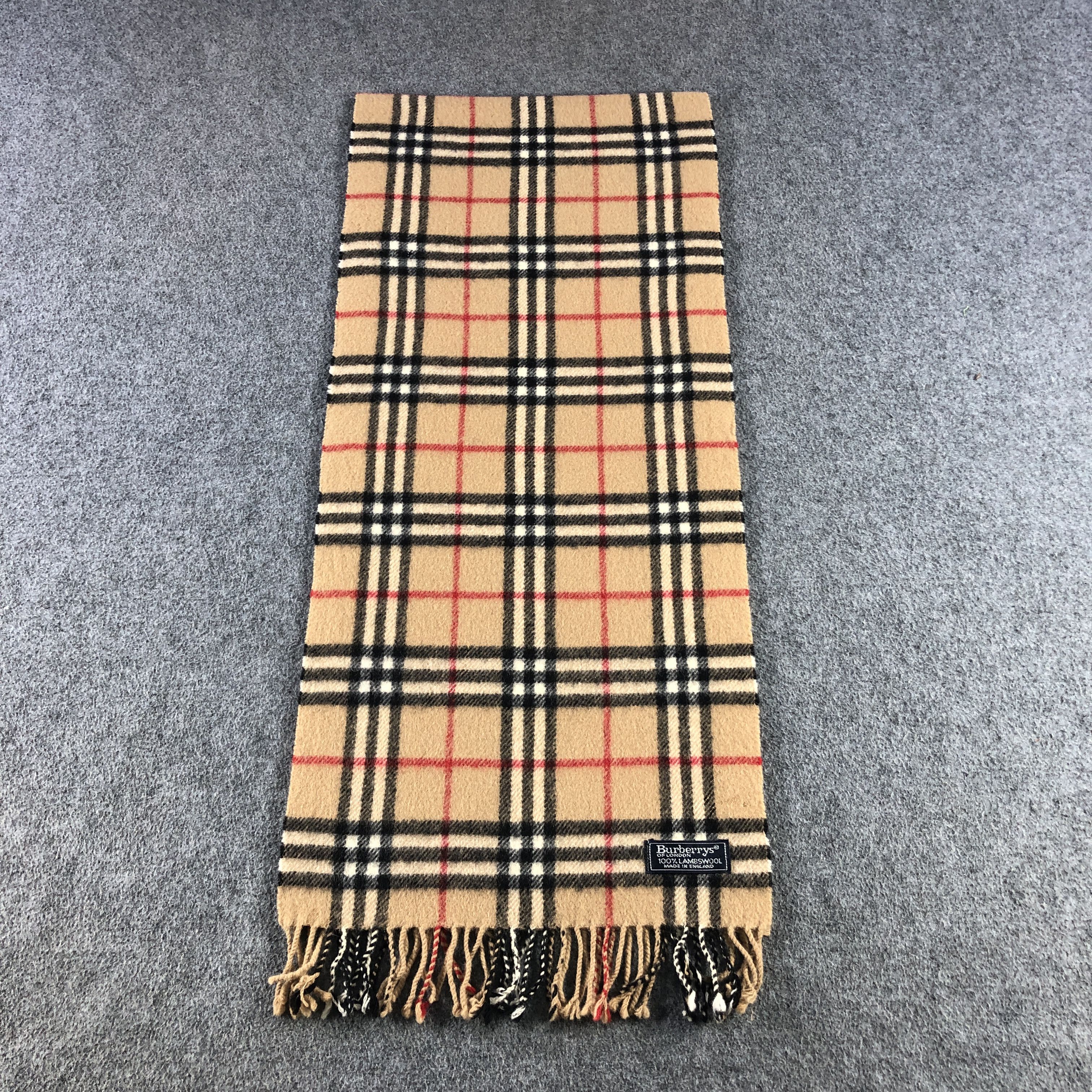 Burberry Burberry Tan Nova Check Wool Scarf Muffler V2902 Size ONE SIZE - 2 Thumbnail