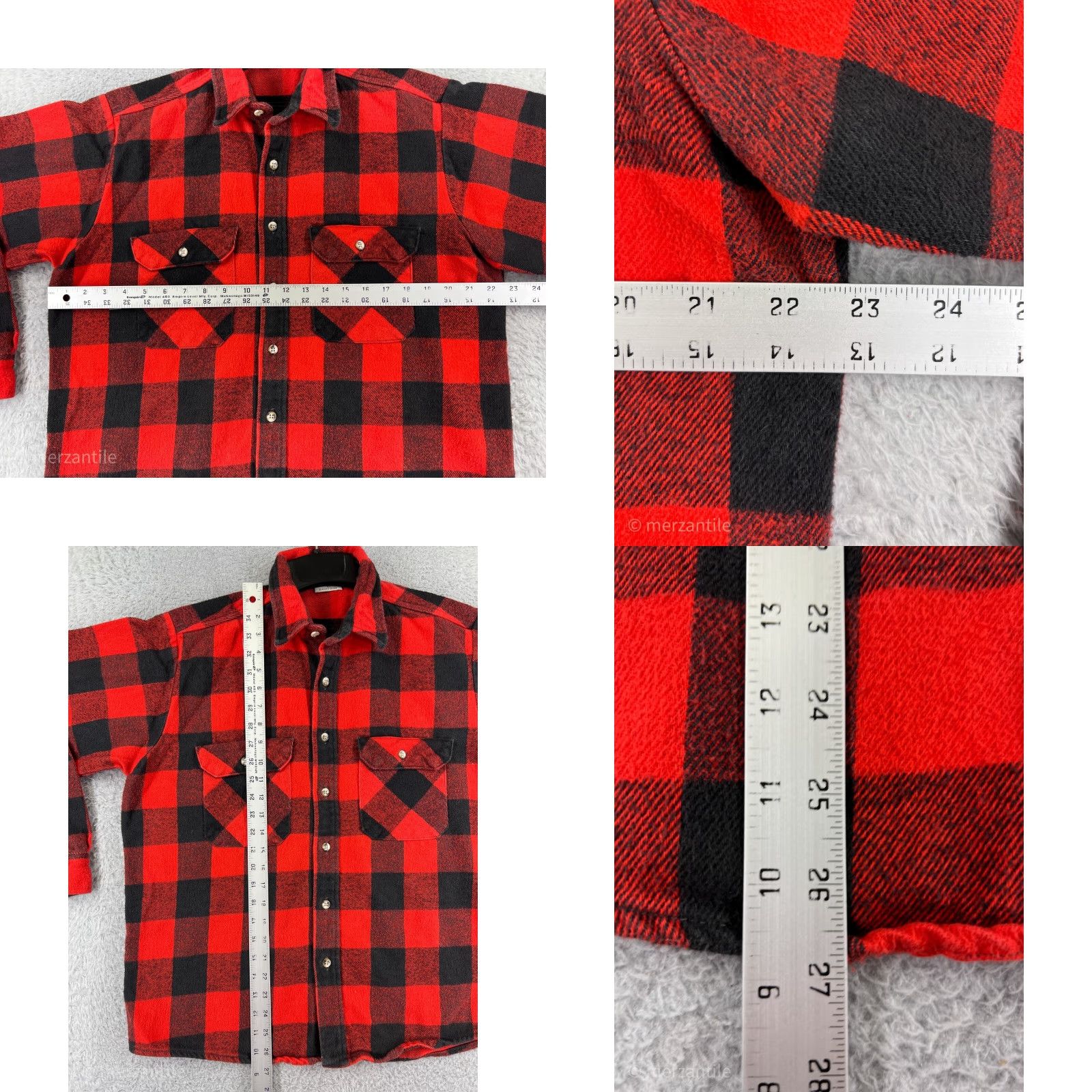 Vintage Winston Shirt Mens L Red Plaid Flannel Button-Up 100% Cotton Pockets Size US L / EU 52-54 / 3 - 9 Thumbnail