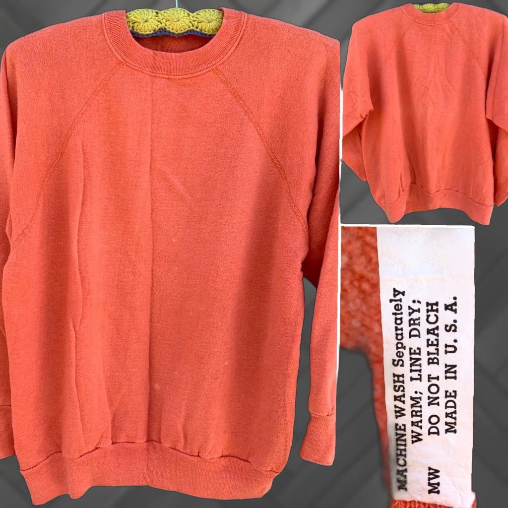 Vintage VINTAGE ranglan sweatshirt orange M/L USA Unisex Adults Sweatshirt Pullover Winter Free Shipping? (cannot add) Size US M / EU 48-50 / 2 - 1 Thumbnail