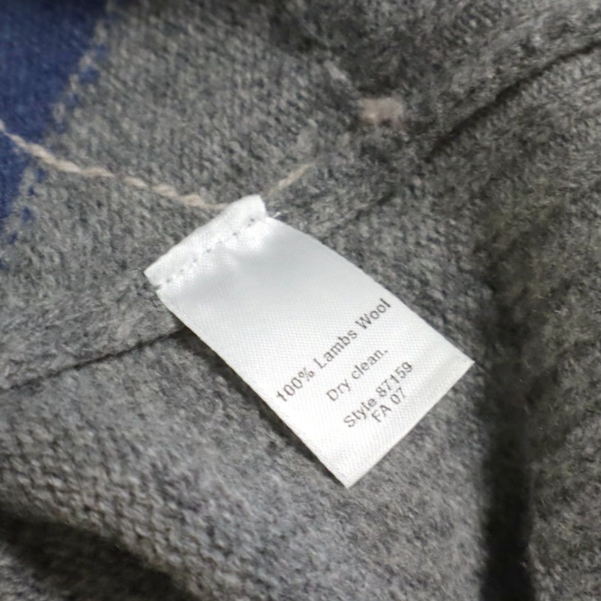 J.Crew J. Crew Lambswool Argyle Solid V-Neck Sweater Gray Men's L Shirt Size US L / EU 52-54 / 3 - 7 Thumbnail
