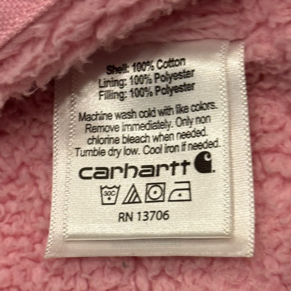 Carhartt × Carhartt Wip × Vintage Pink Carhartt Canvas Sherpa Lined Coat Jacket Youth XS (6) Size XXS / US 00 / IT 34 - 7 Thumbnail