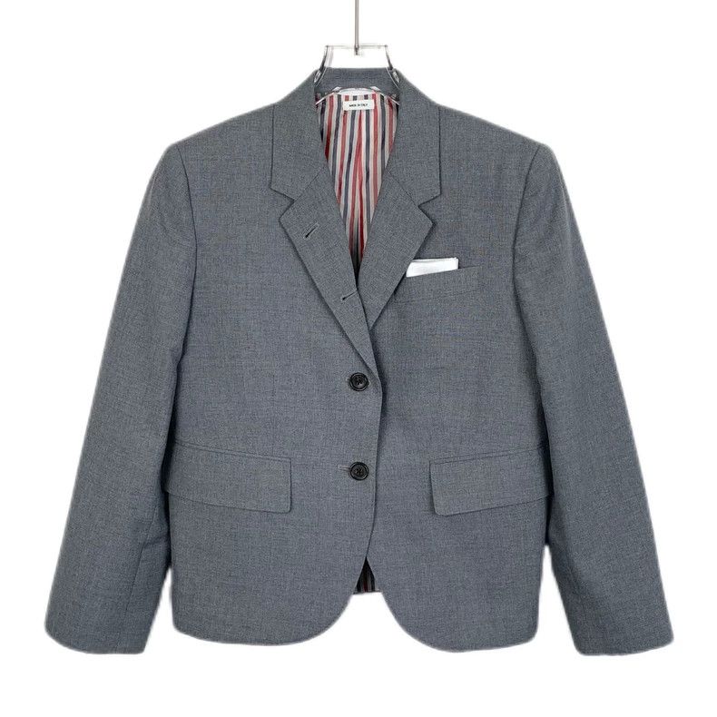 Thom Browne Thom Browne Dark gray wool lapel single-breasted suit 2503- Size 42R - 1 Thumbnail