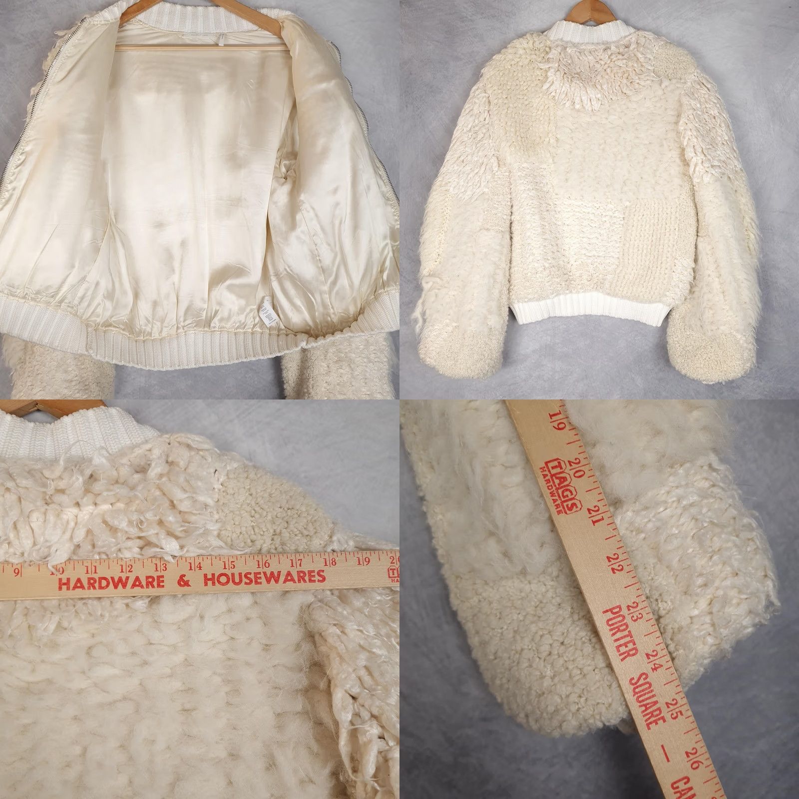 Helmut Lang VINTAGE Helmut Lang Jacket Womens XS White Shearling Wool Bomber Zip Size XS / US 0-2 / IT 36-38 - 10 Thumbnail