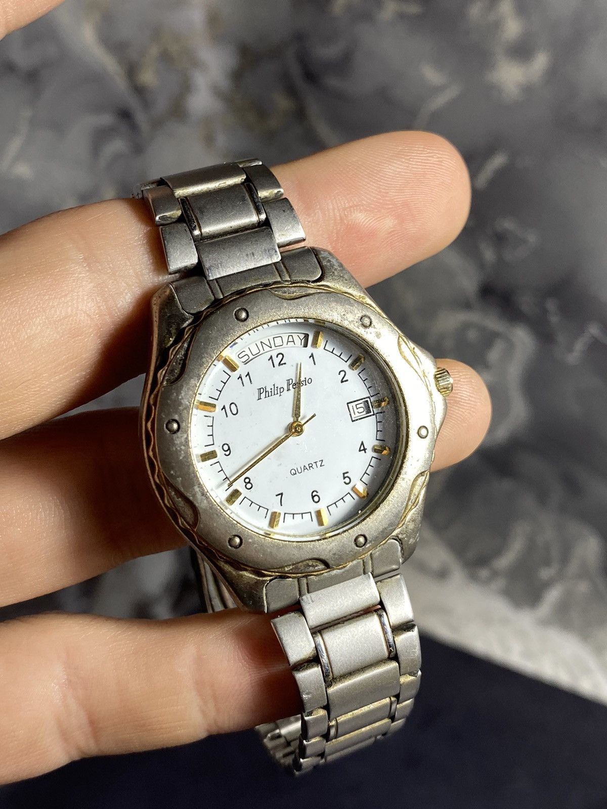 Japanese Brand Philip Persio Quartz Watch Day-Date Stainless Steel Vintage Size ONE SIZE - 8 Thumbnail