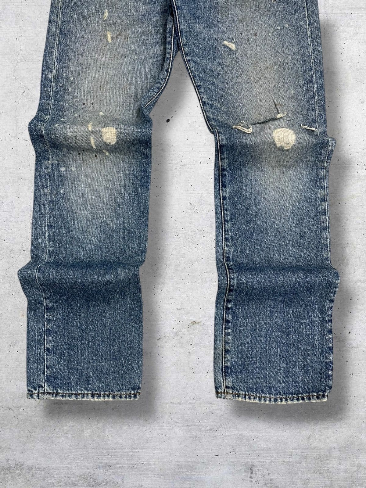 semanticdesign VINTAGE JAPAN IN THE ATTIC SPLASH RIPPED DISTRESSED DENIM Size US 30 / EU 46 - 3 Thumbnail