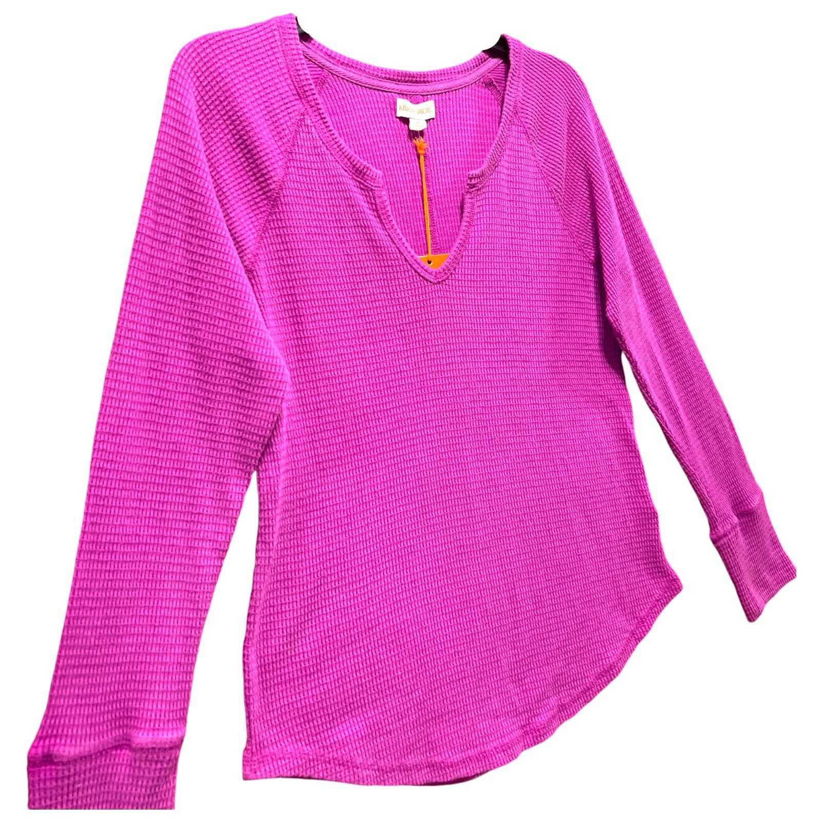 Other Knox Rose - Women's Long Sleeve Notch Neck Thermal Top - Pur Size M / US 6-8 / IT 42-44 - 15 Thumbnail