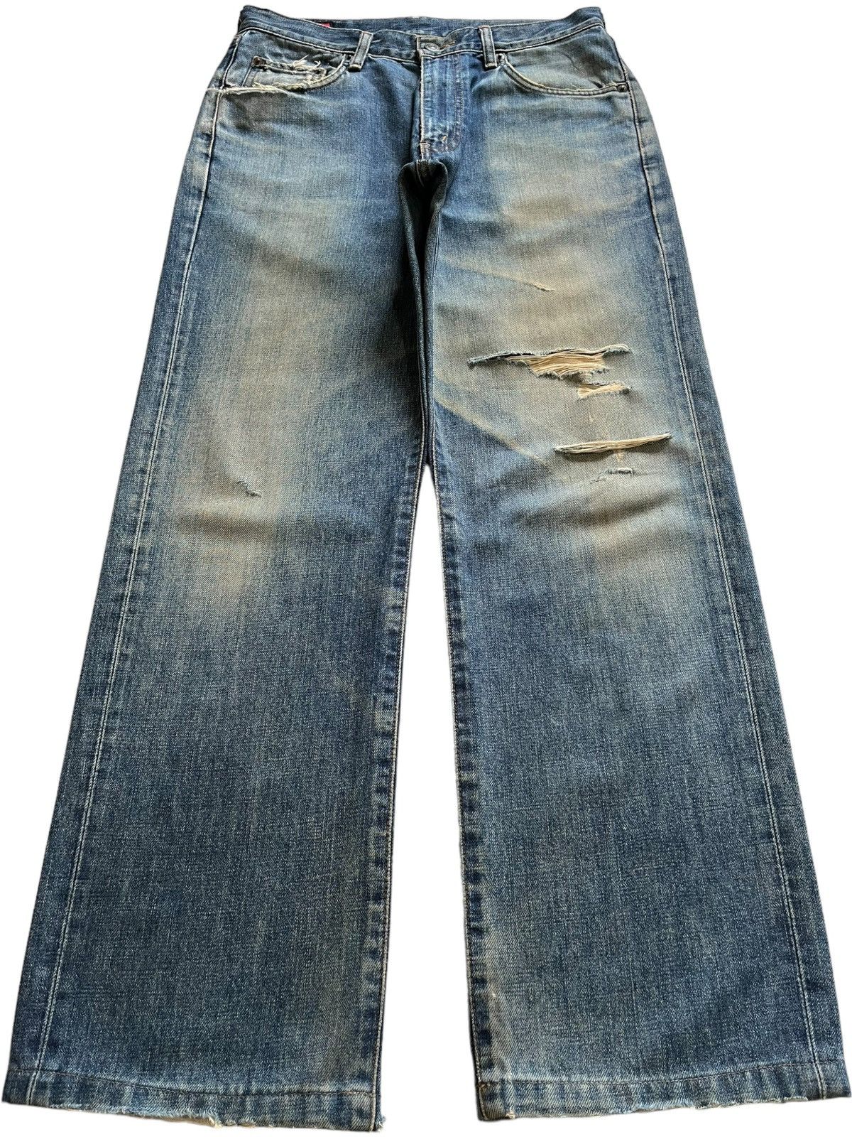 Edwin × Japanese Brand Vintage Japanese Edwin Mud Wash Distressed Baggy Jeans Size US 30 / EU 46 - 1 Thumbnail