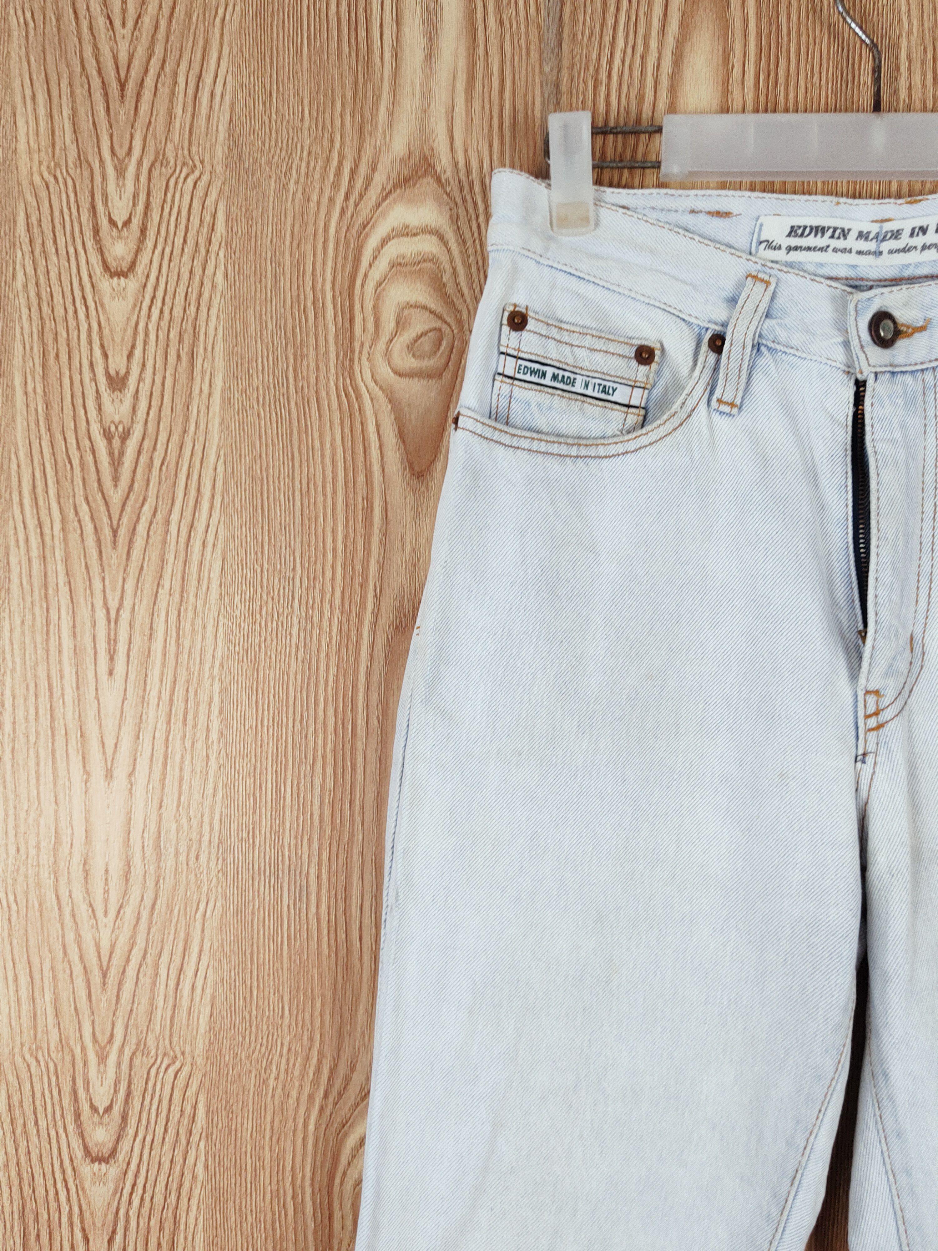 Edwin × Vintage Vintage 💥 Edwin Light Blue Distressed Ripped Jeans Size 28" / US 6 / IT 42 - 4 Thumbnail
