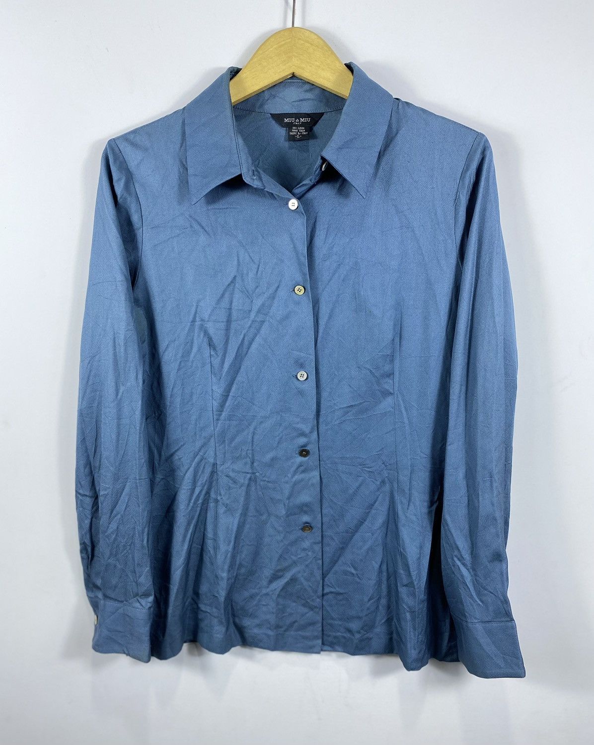 Japanese Brand Miu Miu shirt button up 100% silk Size L / US 10 / IT 46 - 1 Thumbnail