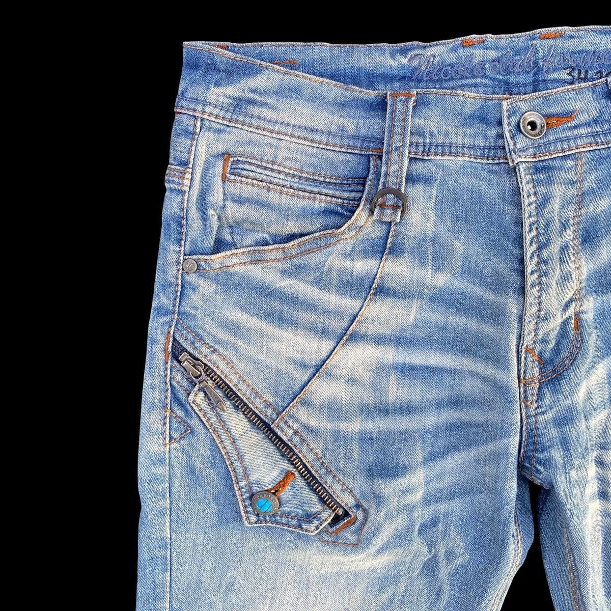 If Six Was Nine × Japanese Brand Flare Nicole Club For Men Blue Stone Zip Denim Jeans Size US 32 / EU 48 - 5 Thumbnail
